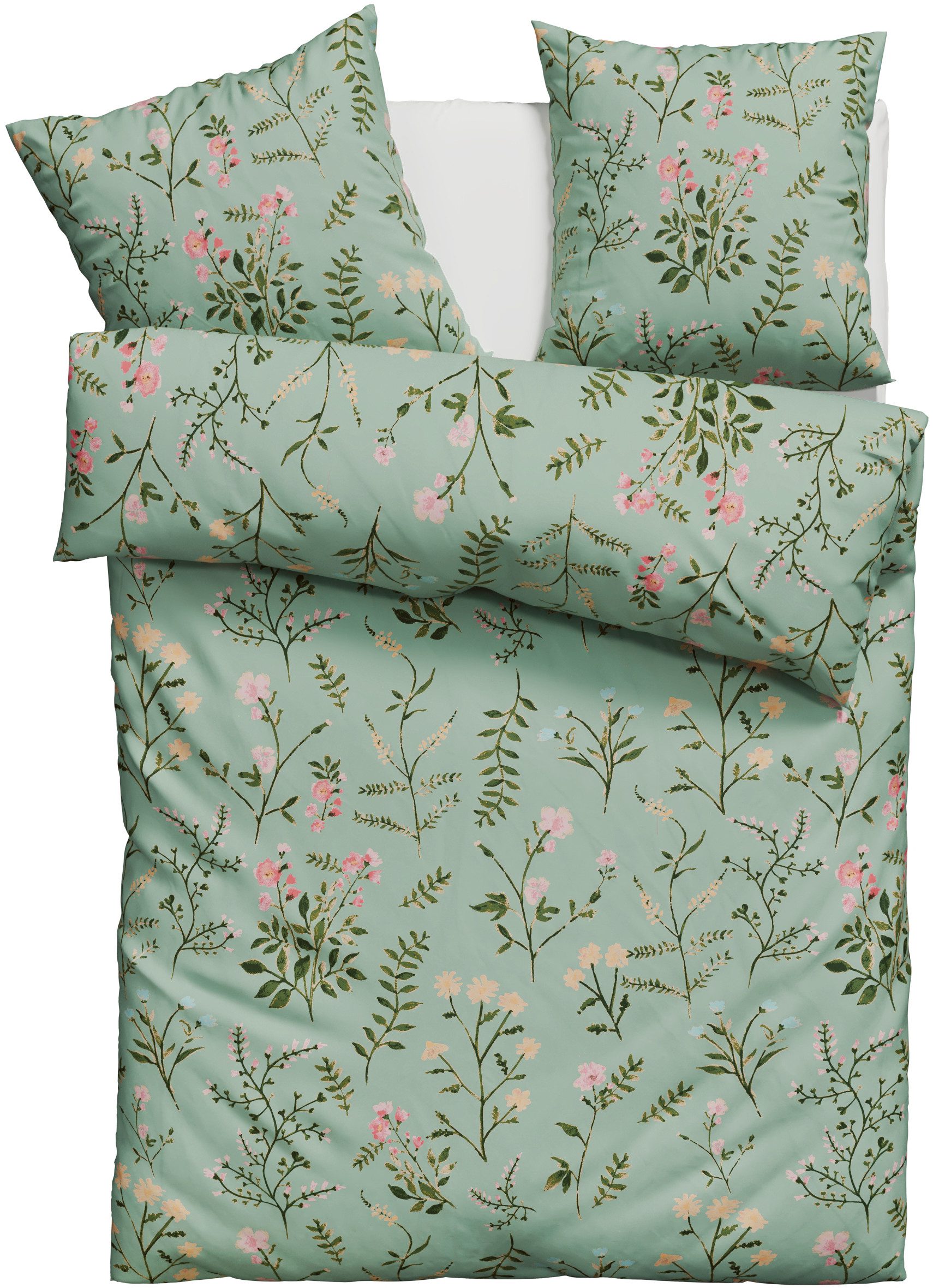 OTTO home Bettwäsche Claara, Renforcé, 2 teilig, mit Blumen Design, skandinavisch, romantische Bettwäsche