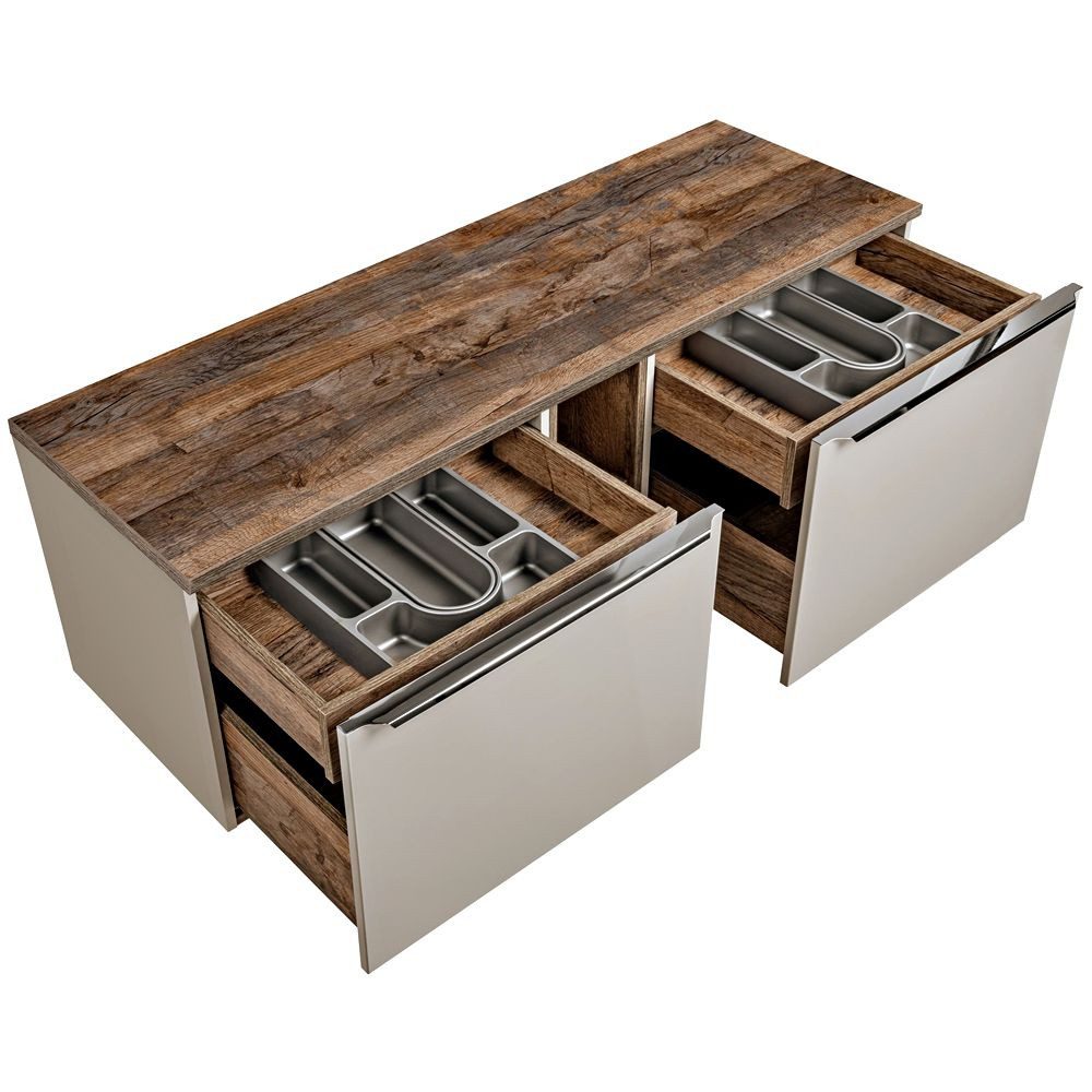 Lomadox Badmöbel-Set PUEBLA-56-TAUPE, (Spar-Set, 12-St), Eiche günstig online kaufen