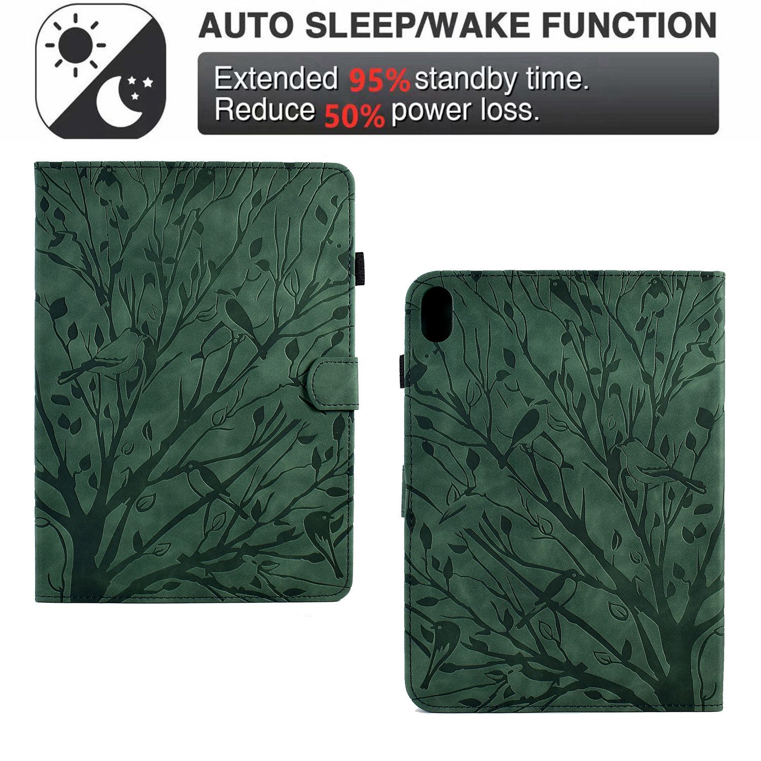 trends for living Tablet-Hülle Leder Baum Smart Cover Für Apple iPad Modelle Etui Hülle Case Tasche