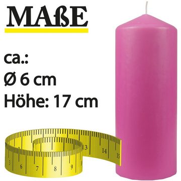 HS Candle Adventskerze Stumpenkerze (1-tlg), Wachskerzen Ø6cm x 17cm - Kerze in vielen Farben