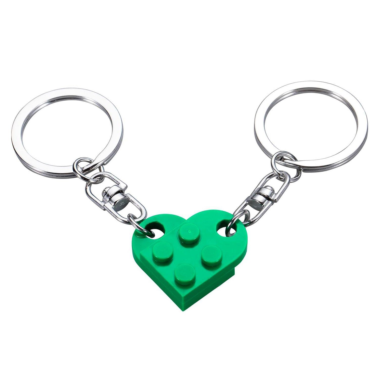 MAGICSHE Schlüsselanhänger Paare Passende Spielbausteine Geschenke Grün