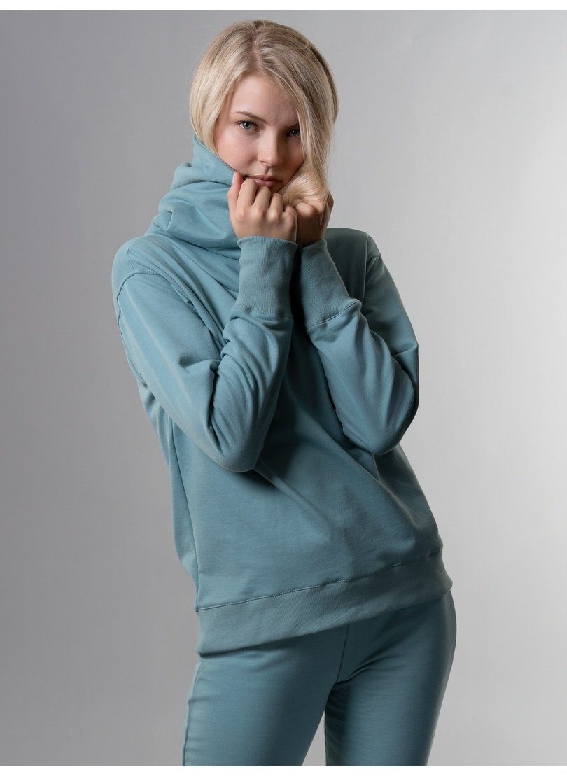 Trigema Sweatshirt TRIGEMA Hoodie in leichter Sweat-Qualität seegras