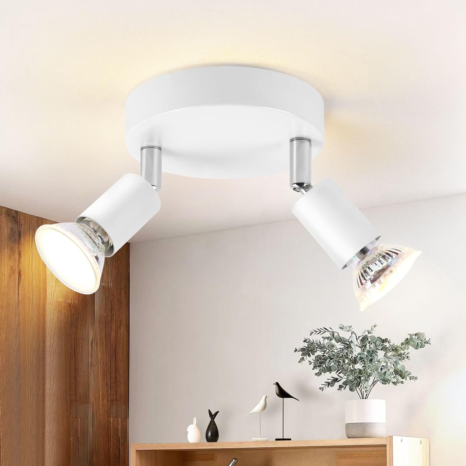 Nettlife Deckenstrahler Küchenlampe GU10 Rund Schlafzimmerlampe Modern Flurlampe Schwenkbar, Schwenkbar 350°, ohne Leuchtmittel, für Küchen Flur Schlafzimmer Wohnzimmer