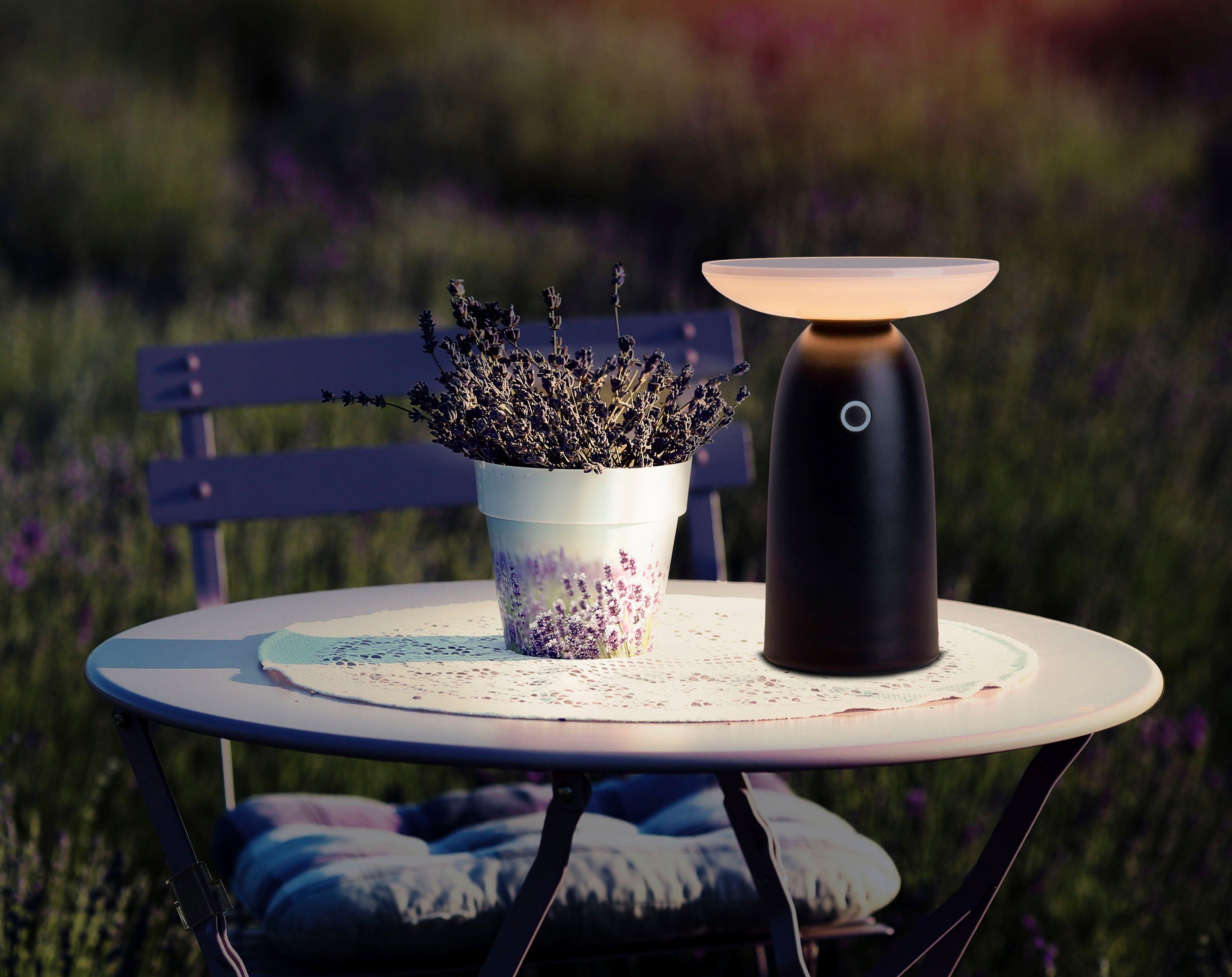 näve LED Solarleuchte Ada, LED fest integriert, Warmweiß, Stufenweise dimmbar, inkl. USB-C-Kabel (Batterien=