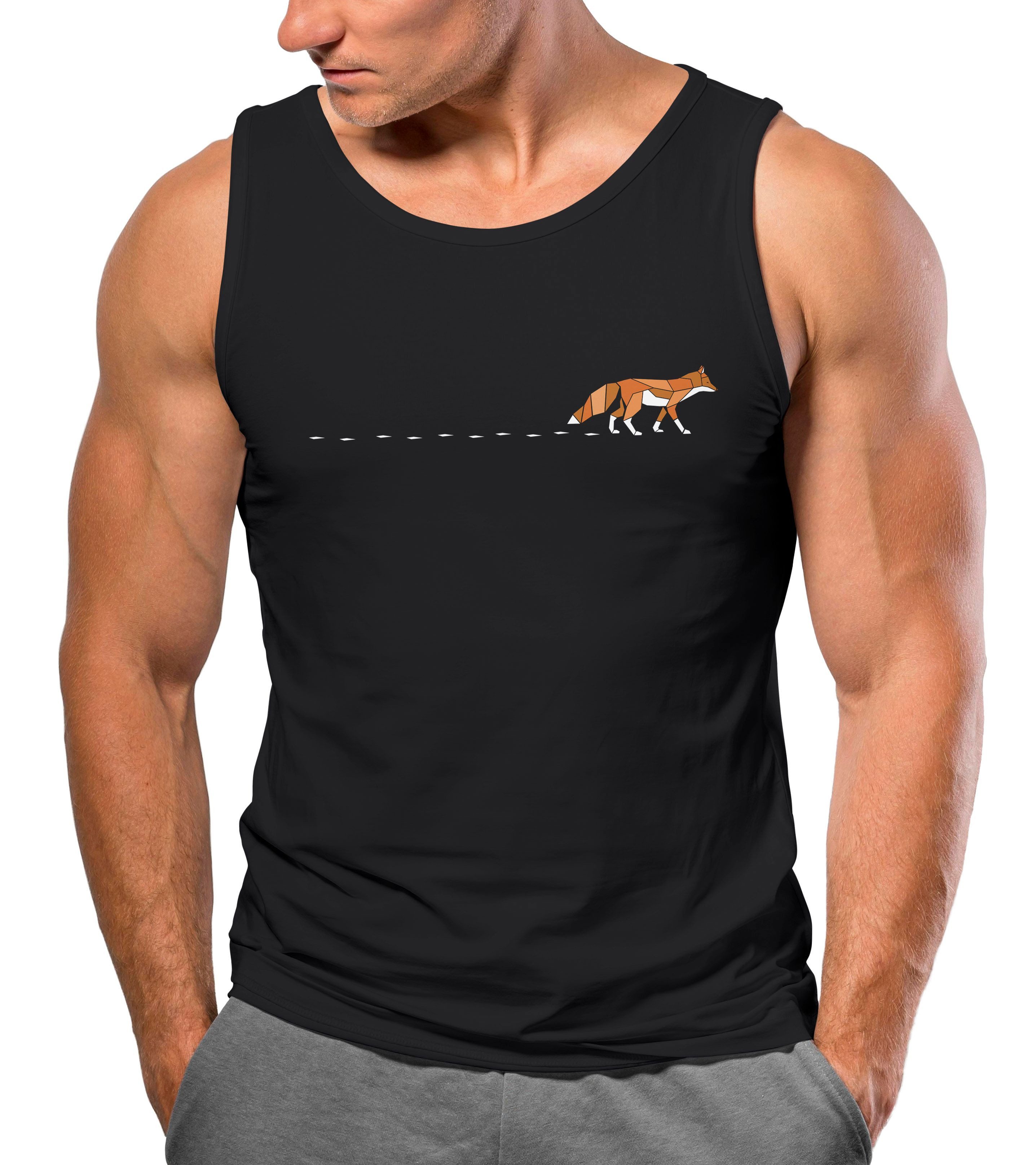 Neverless Tanktop Herren Tank-Top Fuchs Fox günstig online kaufen