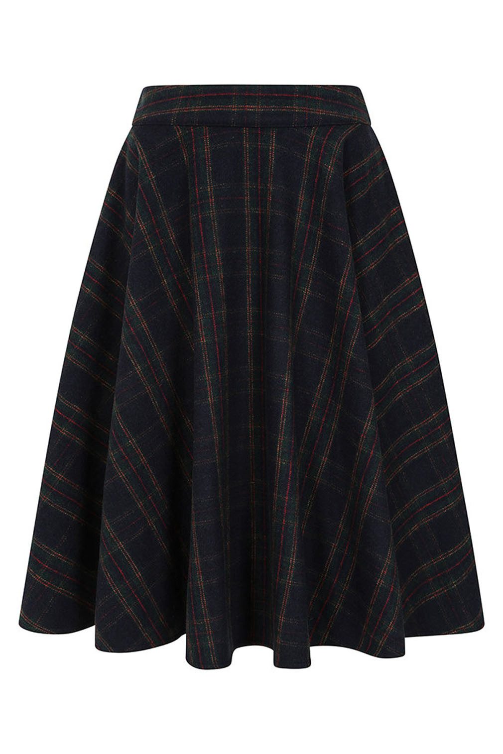 Banned A-Linien-Rock Cary School Checks Dunkelblau Swing Skirt Vintage Kariert