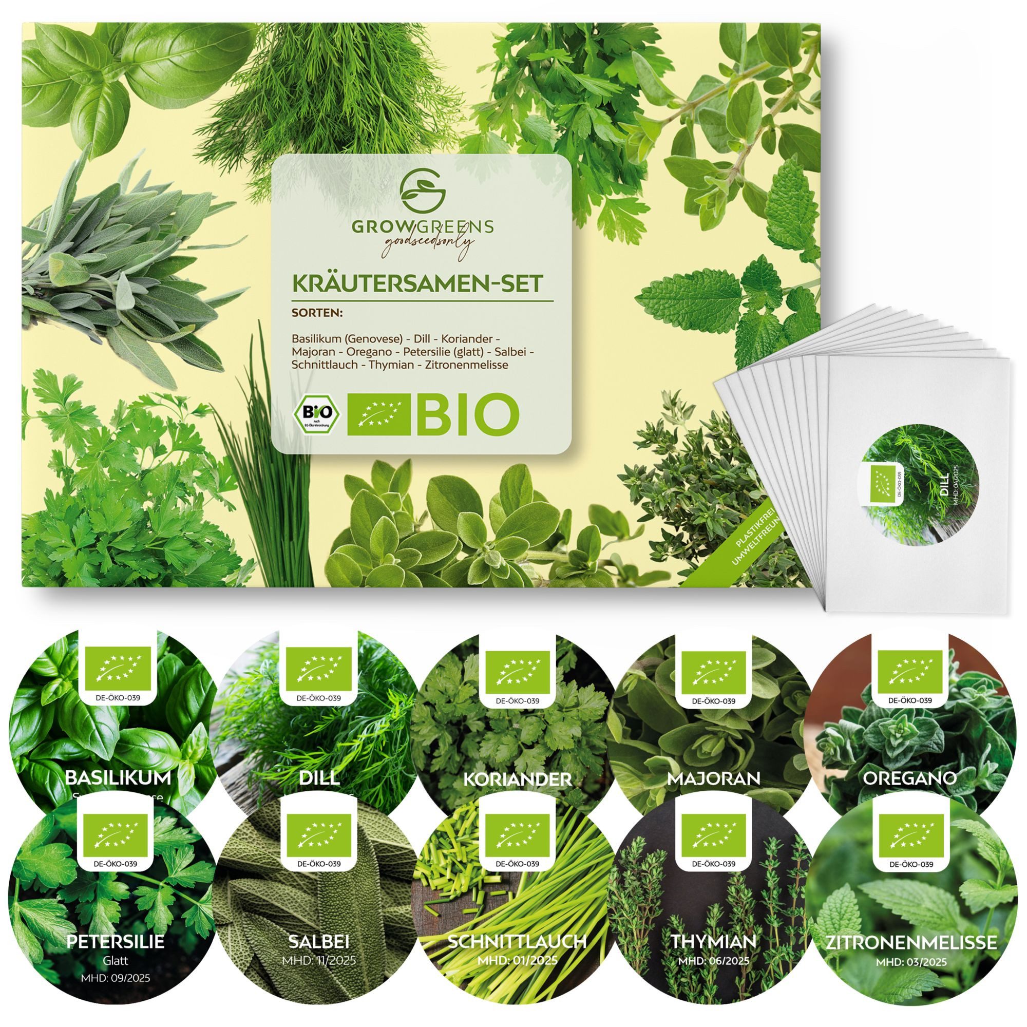 Kräutersamen BIO Kräutersamen Set - Küchenkräuter Anzuchtset aus bio. Anbau