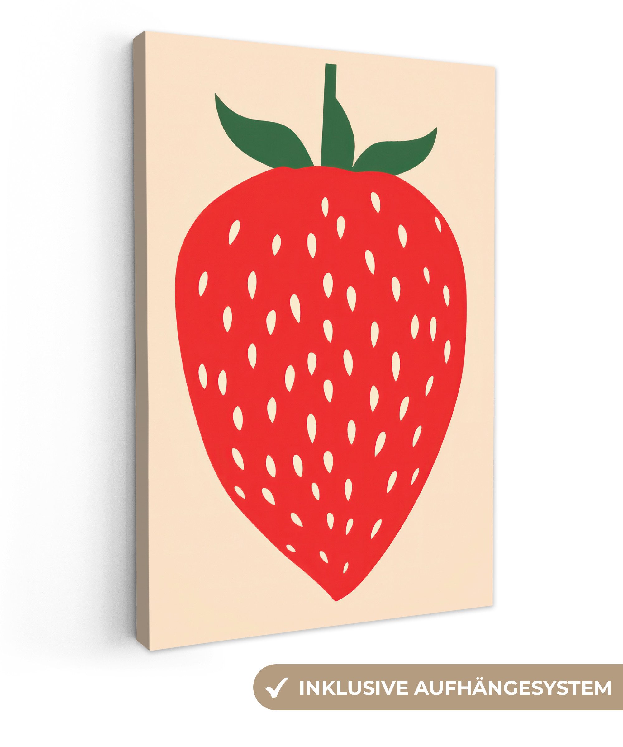 OneMillionCanvasses® Leinwandbild Erdbeere - Rot - günstig online kaufen