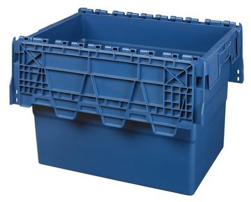 Logiplast Transportbehälter Mehrwegbehälter mit Deckel 78L Volumen – ALC-Behälter Transportbox, (Sparset, 2 Stück), mit Antirutschsicherung, stapelbar und nestbar
