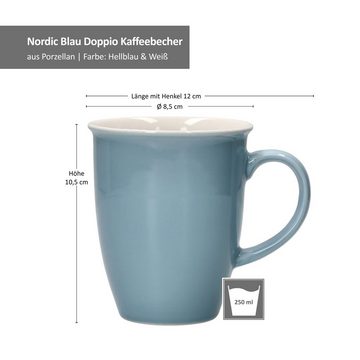 MamboCat Becher 4er Set Kaffeebecher Nordic Blau Doppio - 406344