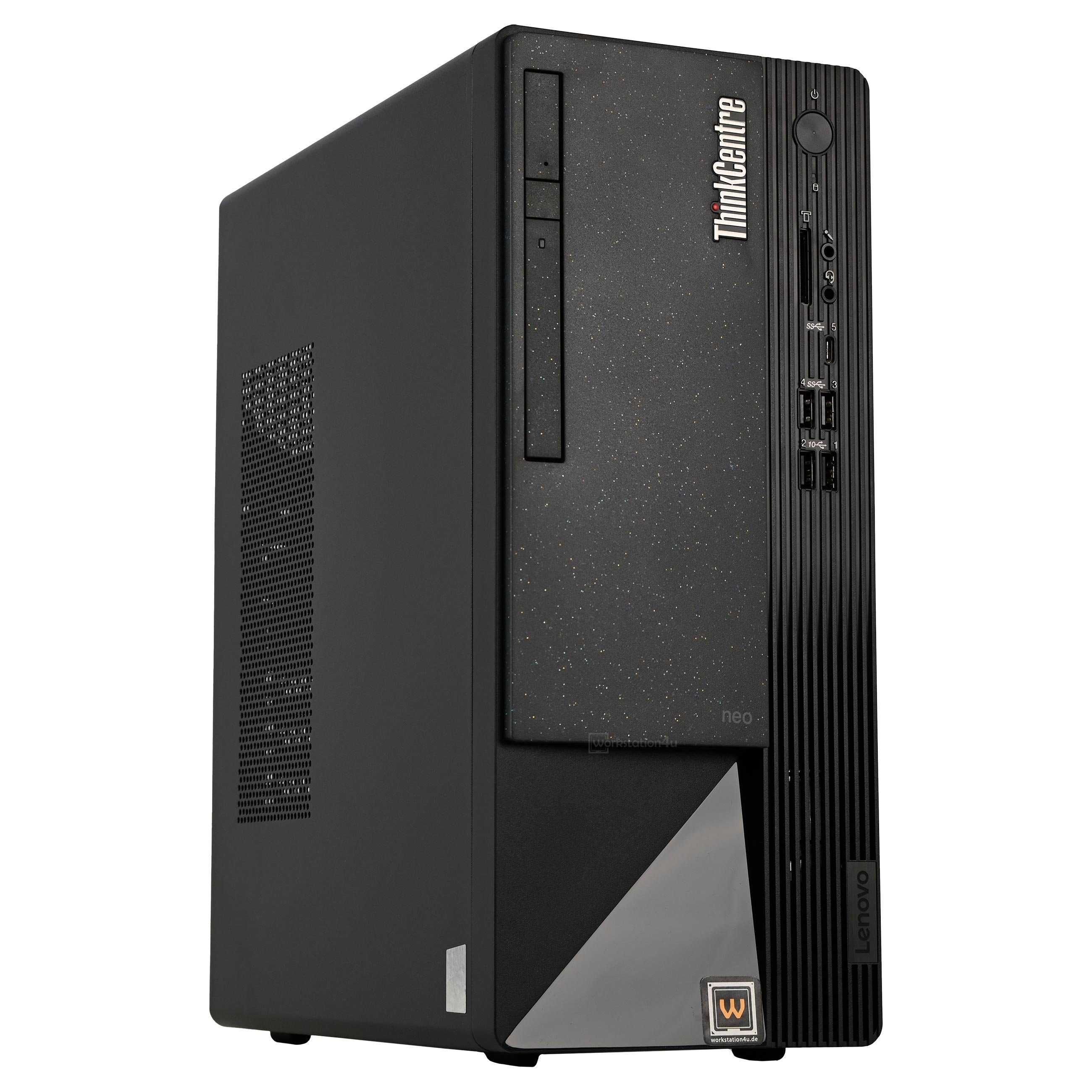 Lenovo ThinkCentre Neo 50t Business-PC (Intel Core i5, Intel UHD Graphics, 8 GB RAM, 250 GB SSD, Windows 11 Pro, WLAN, Bluetooth, DVD-RW, Cardreader)