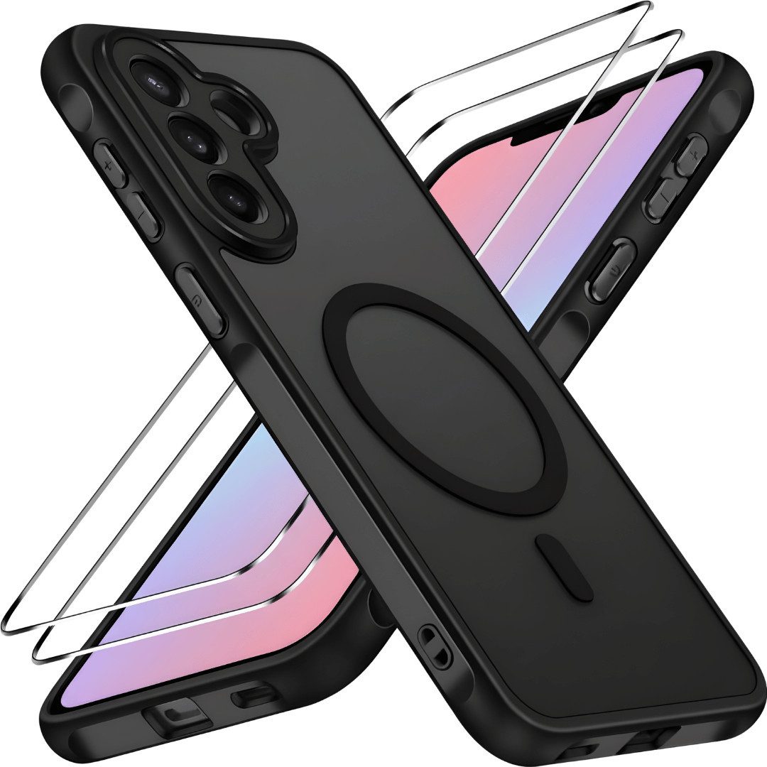 SmartUP Smartphone-Hülle + 2X Schutzglas für Samsung Galaxy A37 5G Panzerfolie MagSafe Case 9H 6,7 Zoll, MagSafe-Technologie, integrierter Kameraschutz
