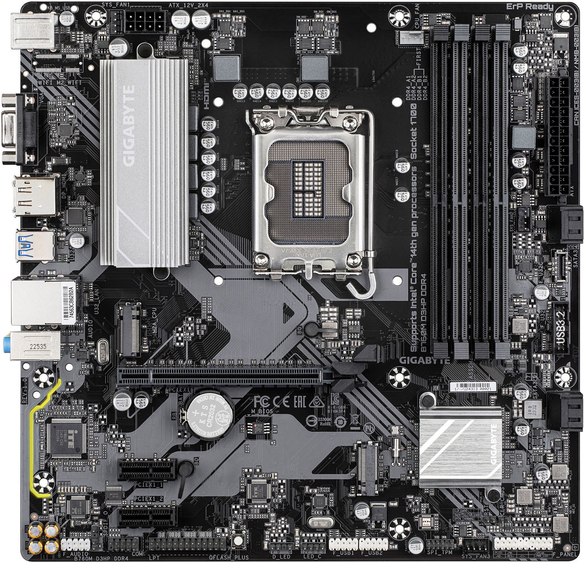 Gigabyte B760M D3HP DDR4 Motherboard - Unterstützt Intel Core 14. Generation CP Mainboard