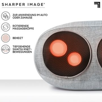 Sharper Image Shiatsu-Massagekissen Massagegerät für Auto/Büro/Homeoffice, mit Wärmefunktion für Nacken & Rücken