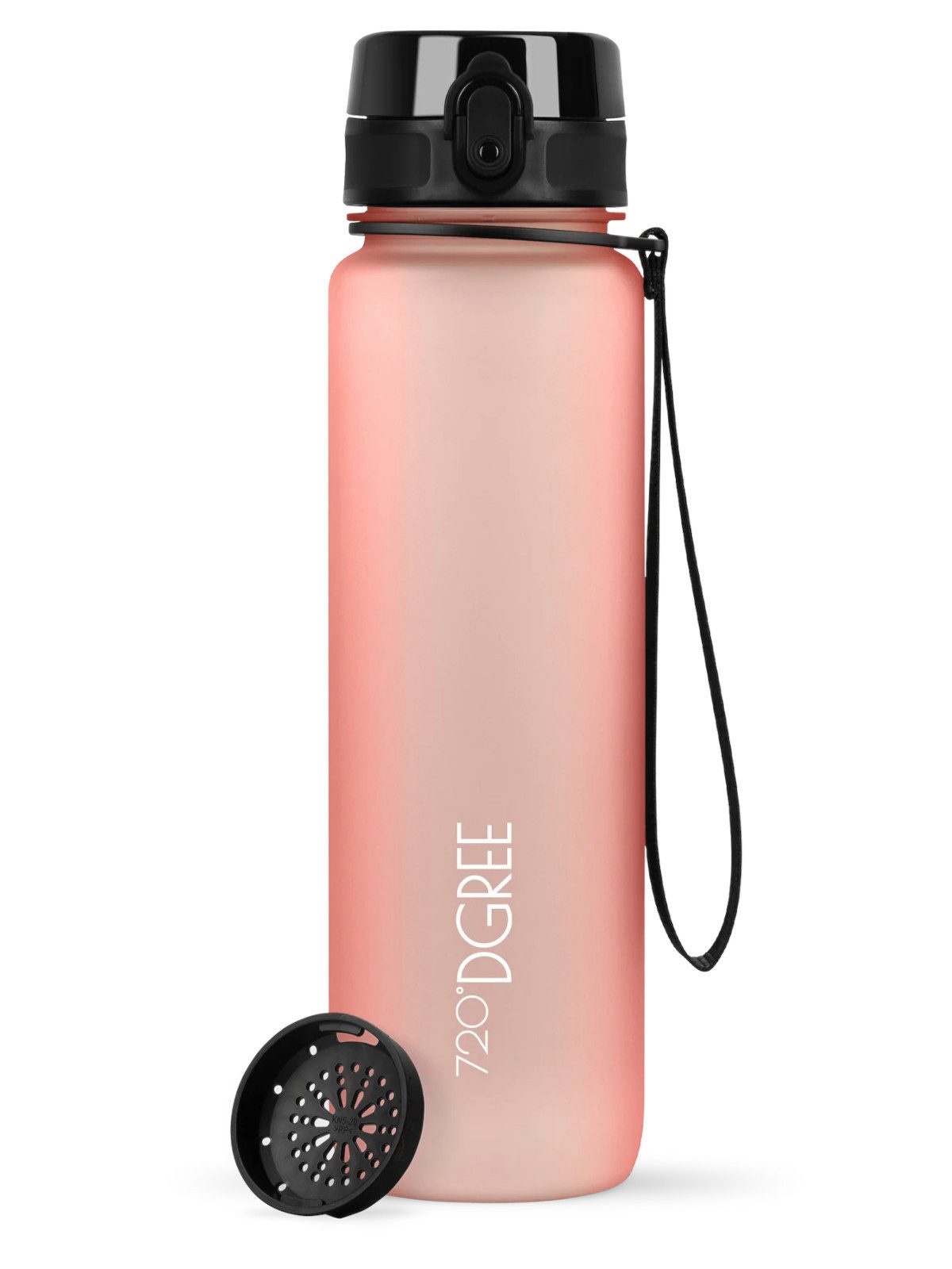 720°DGREE Trinkflasche Trinkflasche uberBottle softTouch mit Sieb flamingo pink 0,5l