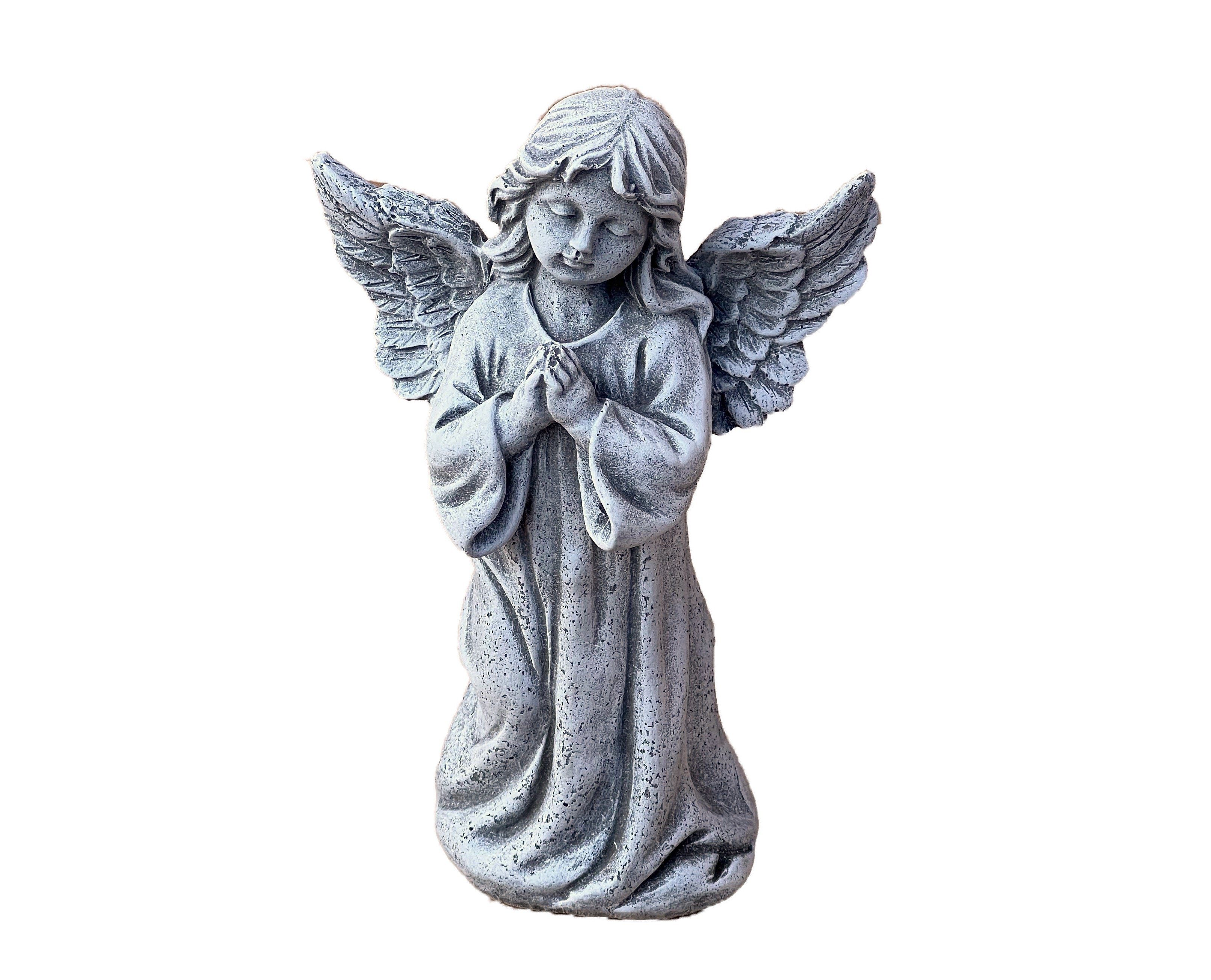 Stone and Style Engelfigur Frostfeste Steinfigur betender Engel stehend