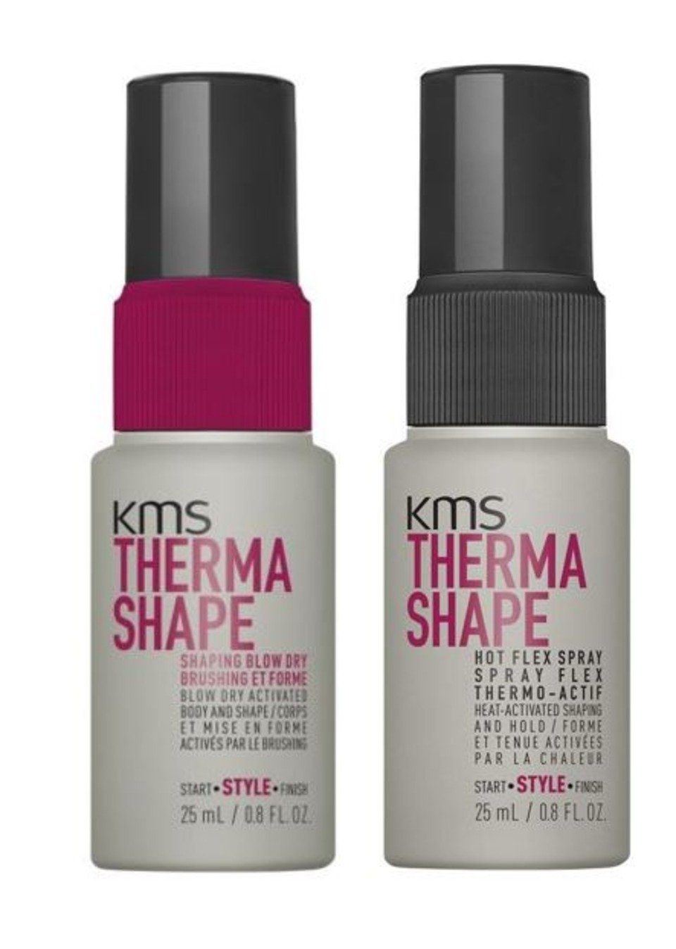 KMS Haarpflege-Set Thermashape Shaping Blow Dry 25 ml + Thermashape Hot Flex Spray 25 ml, Reiseset, 2-tlg., mittelstarker Halt, Fülle