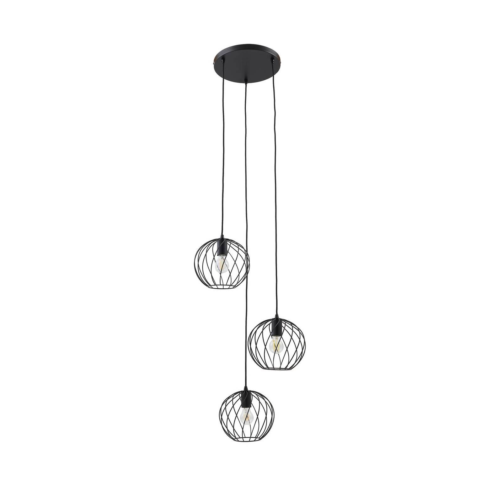 Lindby Hängeleuchte Danika, Metall, Schwarz IP20, 3 x 15 W LED