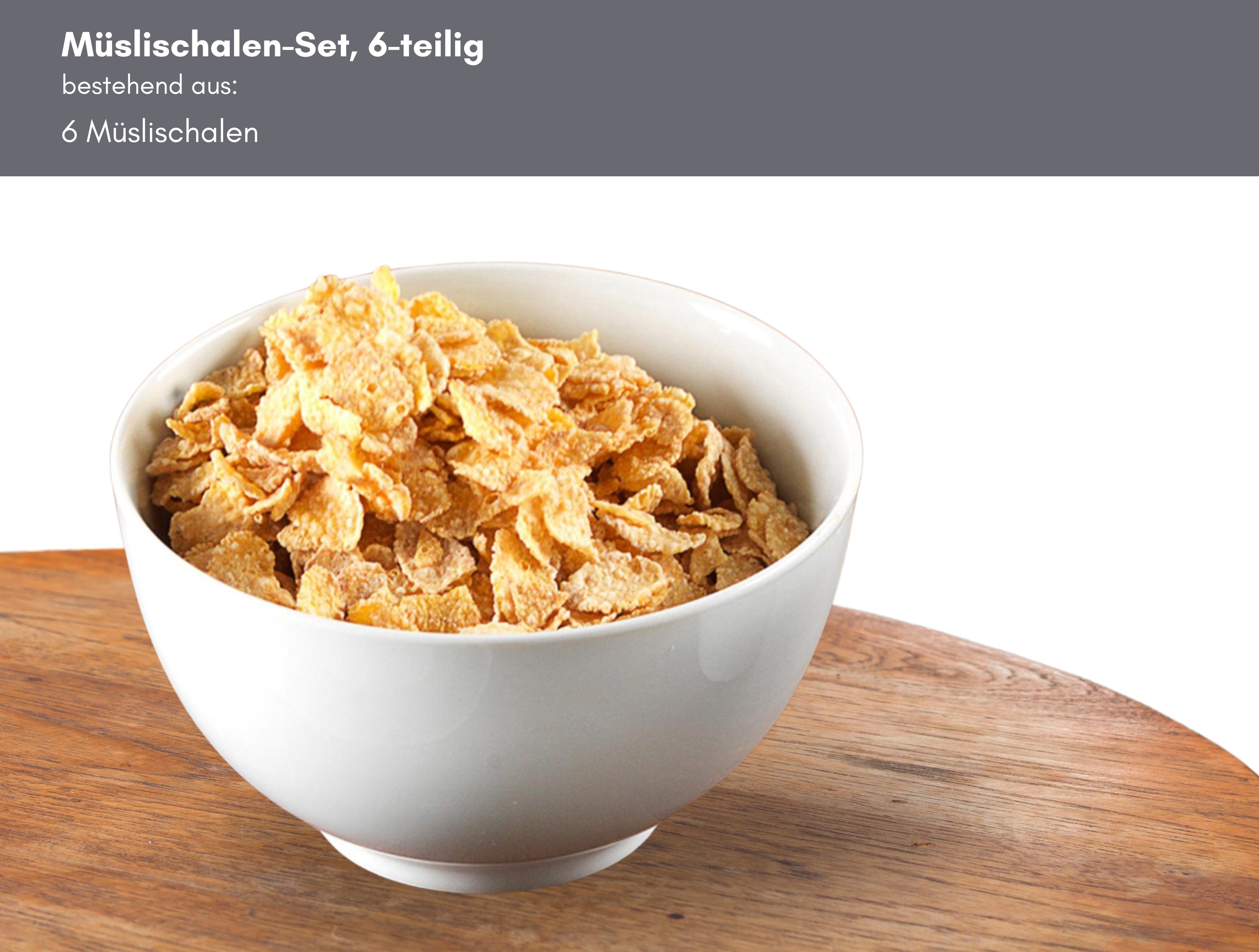 Ritzenhoff & Breker Müslischale Bianco, Porzellan, (Set, 6-tlg), klassisch-schlichte Grundform, 800 ml