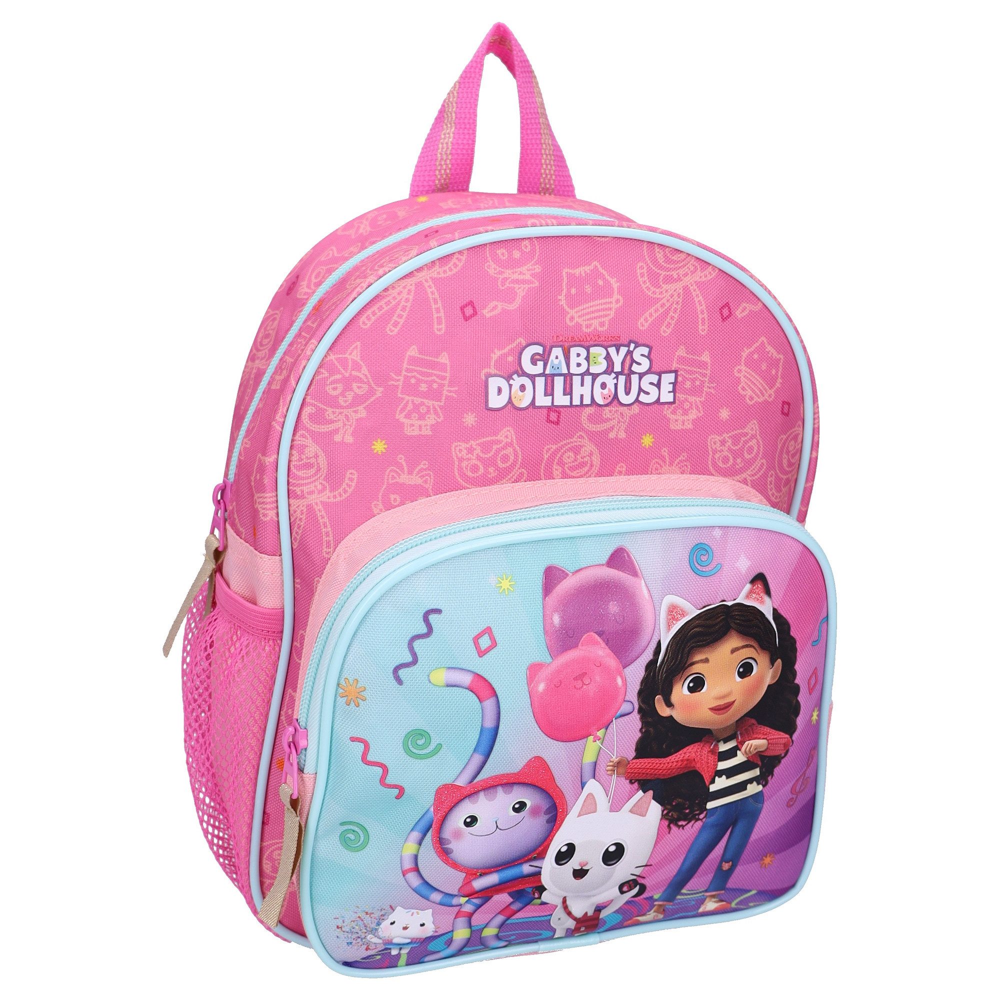 Dreamworks Gabby’s Dollhouse Kinderrucksack Kinder Rucksack The Party Starts Meow mit Seitentaschen