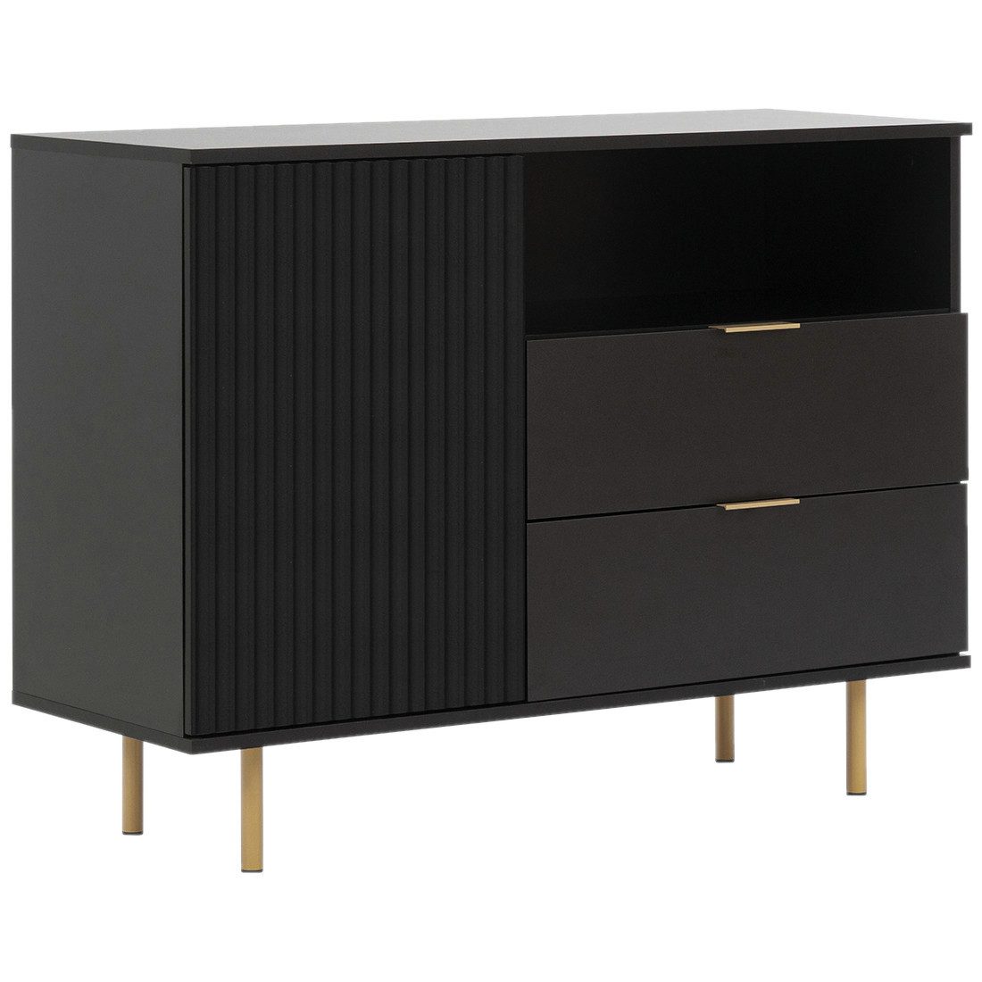 MOEBLINE Kommode Sideboard NUBIO 01 schwarz