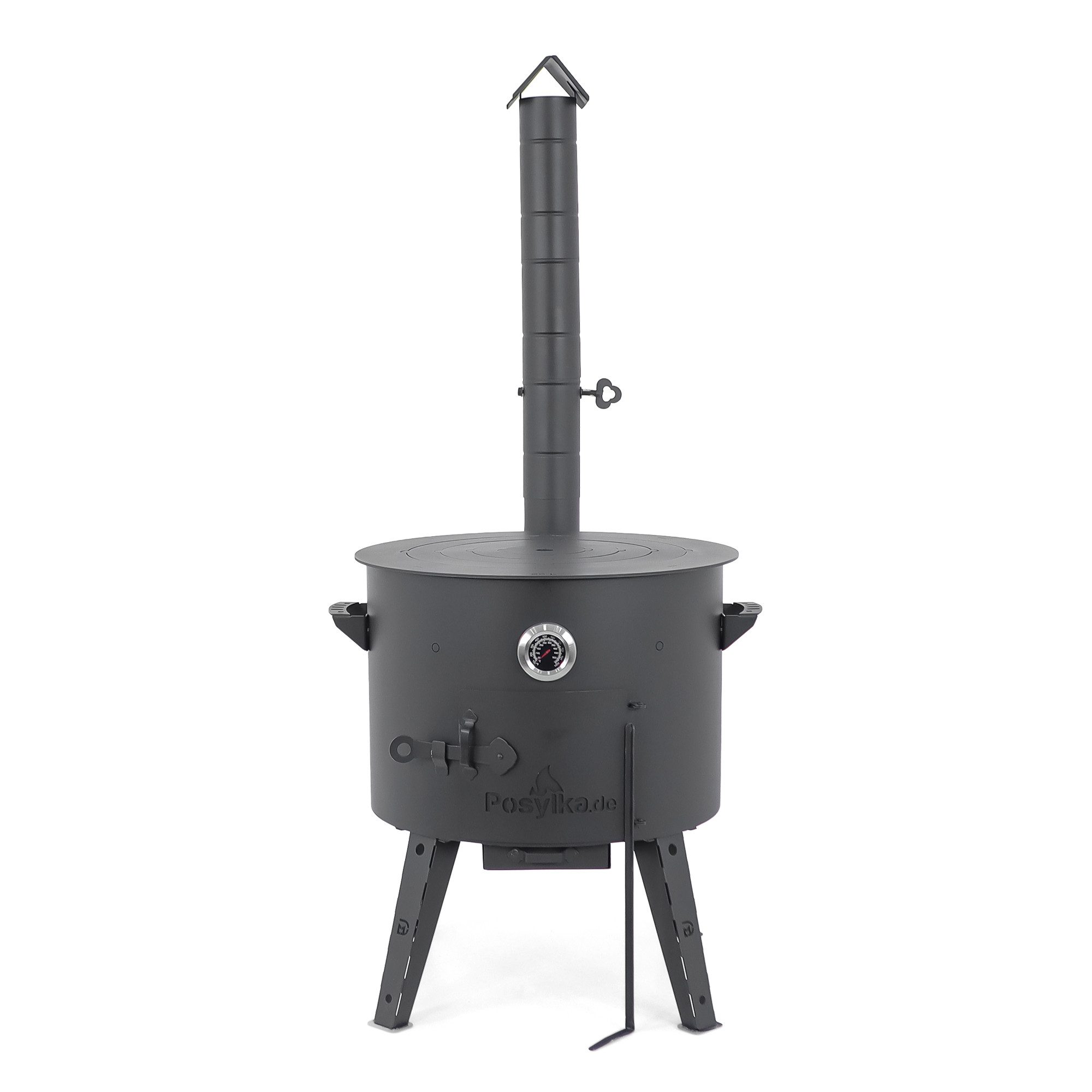Posylka.de Feuerstelle Kasanofen Ø 49 cm Kochringe Thermometer Kasan 22 L Gulaschkanone, (5-St)