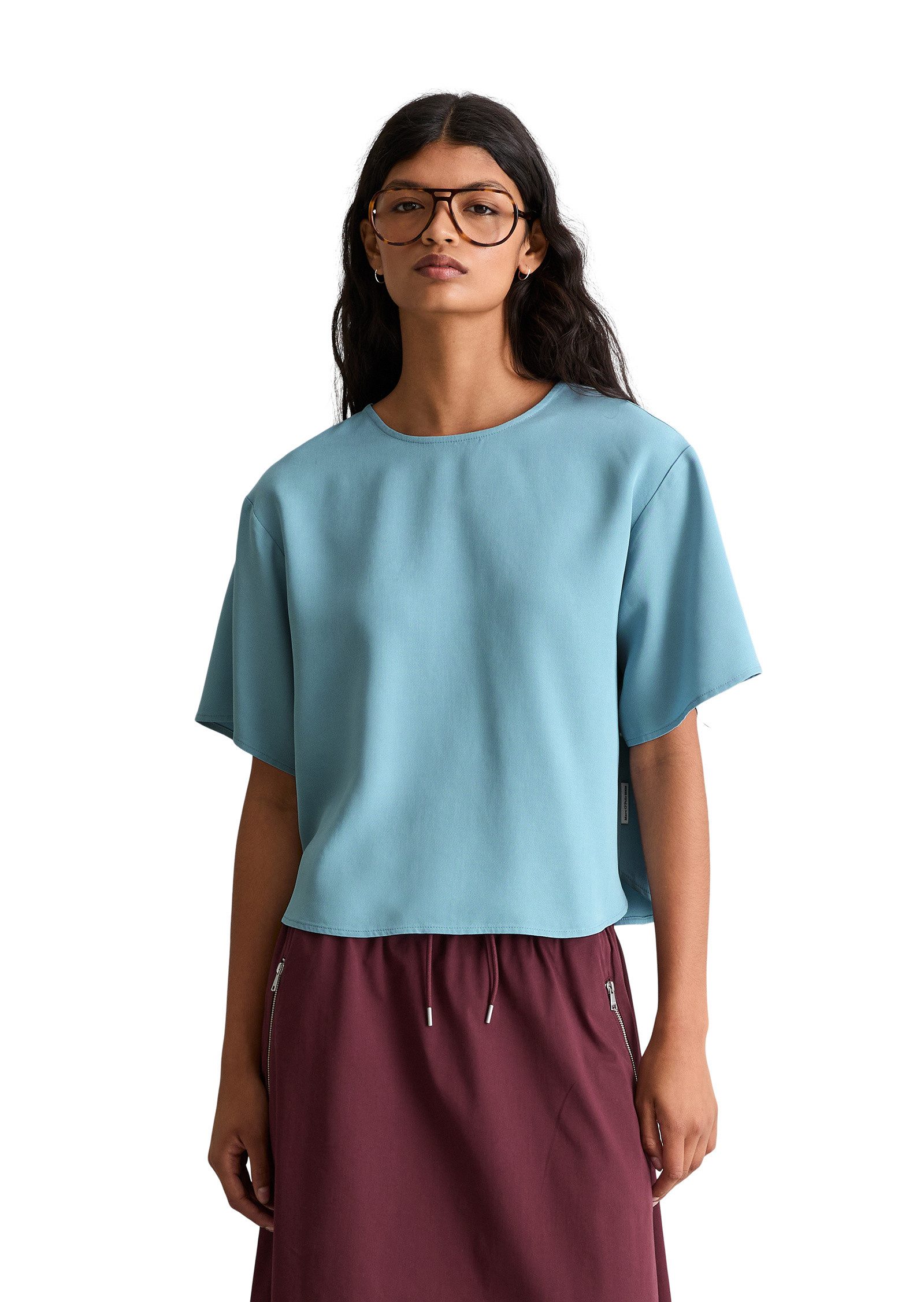 Marc O'Polo DENIM Kurzarmbluse aus TENCEL™ Lyocell