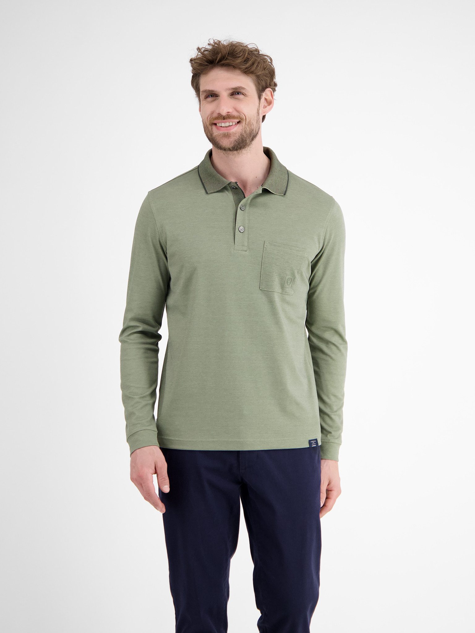 LERROS Langarm-Poloshirt mit Logo-Stickerei günstig online kaufen