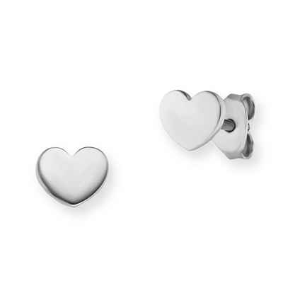 CAÏ Paar Ohrstecker 925/- Sterling Silber rhodiniert Herz