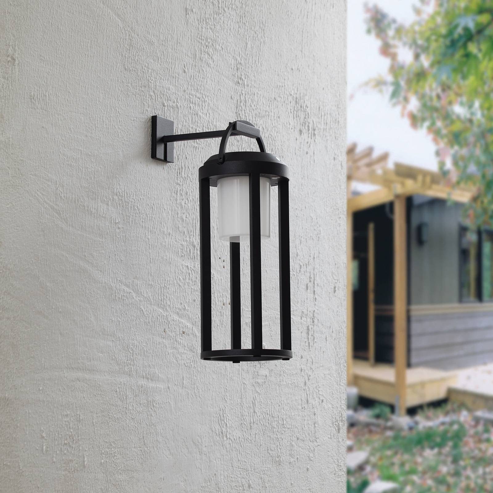 Lucande Außen-Wandleuchte Tilena, LED, Metall, Schwarz warmweiß IP54, LED 2 W gesamt, warmweiß