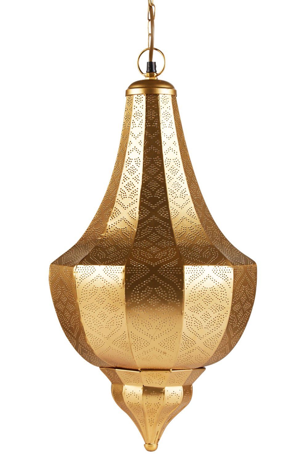 Marrakesch Orient & Mediterran Interior Pendelleuchte Orientalische Hängelampe Leuchte Kanita Metall Gold Kupfer 50 x 30 cm, Handarbeit