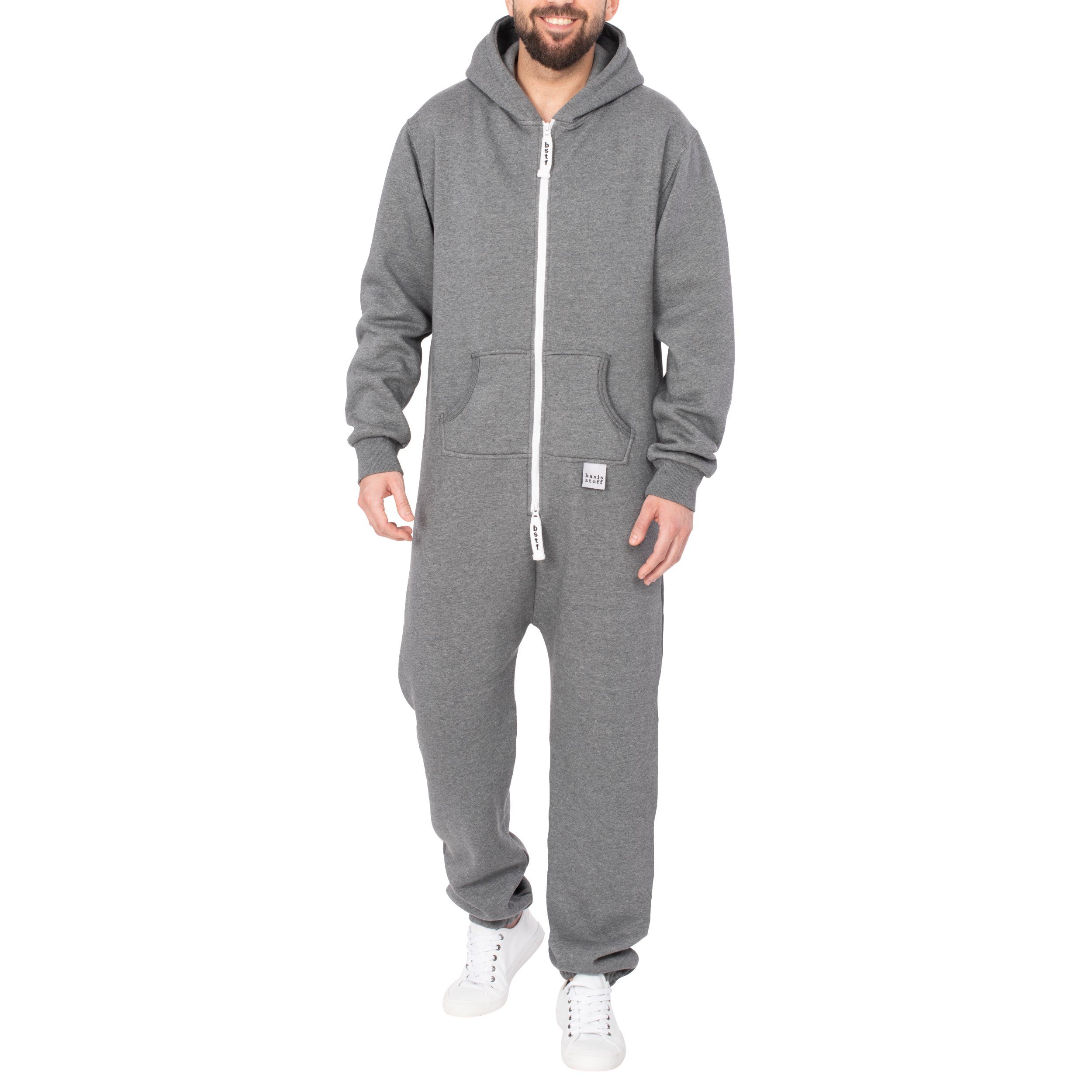 Basisstoff Jumpsuit Sheesh Herren Overall Onesie Einteiler Hausanzug Baumwolle