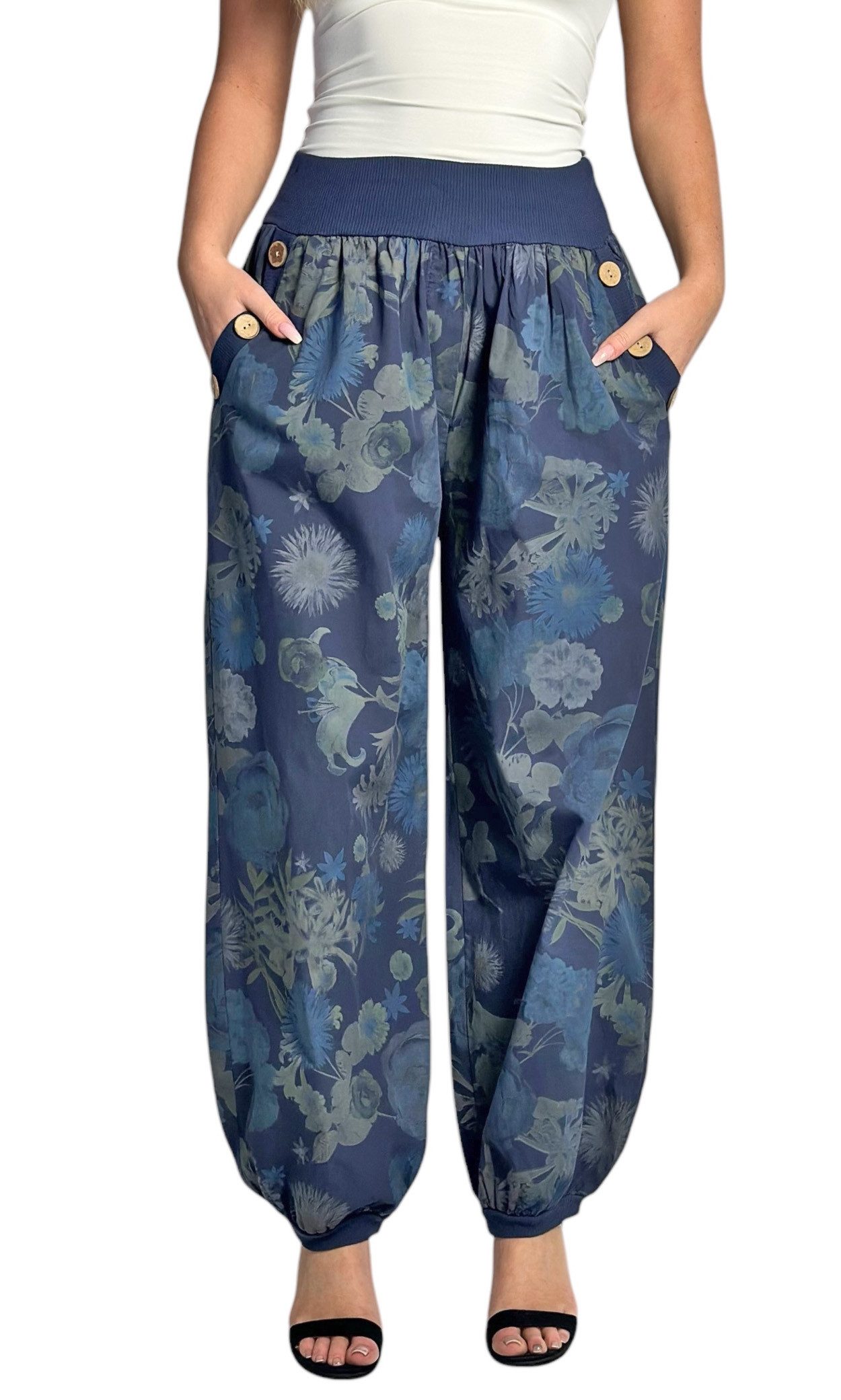 Mississhop Haremshose Baumwollhose Damenhose Aladinhose Blumenprint günstig online kaufen