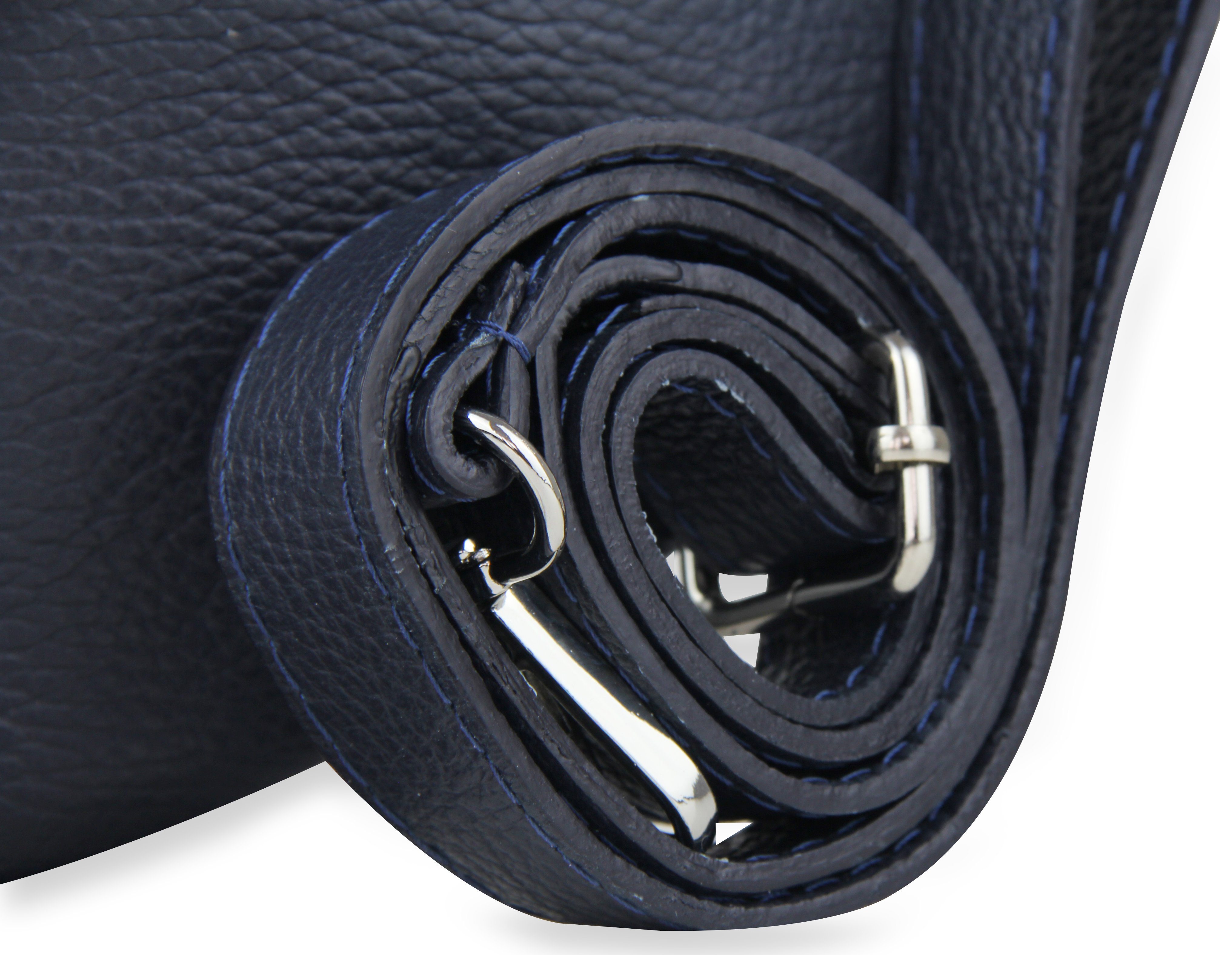 Frentree Umhängetasche Damen aus Echtleder, Made in Italy, Crossbody Schulter/Bauchtasche, mit silbernem Reißverschluss, verstellbarer Schulterriemen, Größe Max – Bild 3 von 5