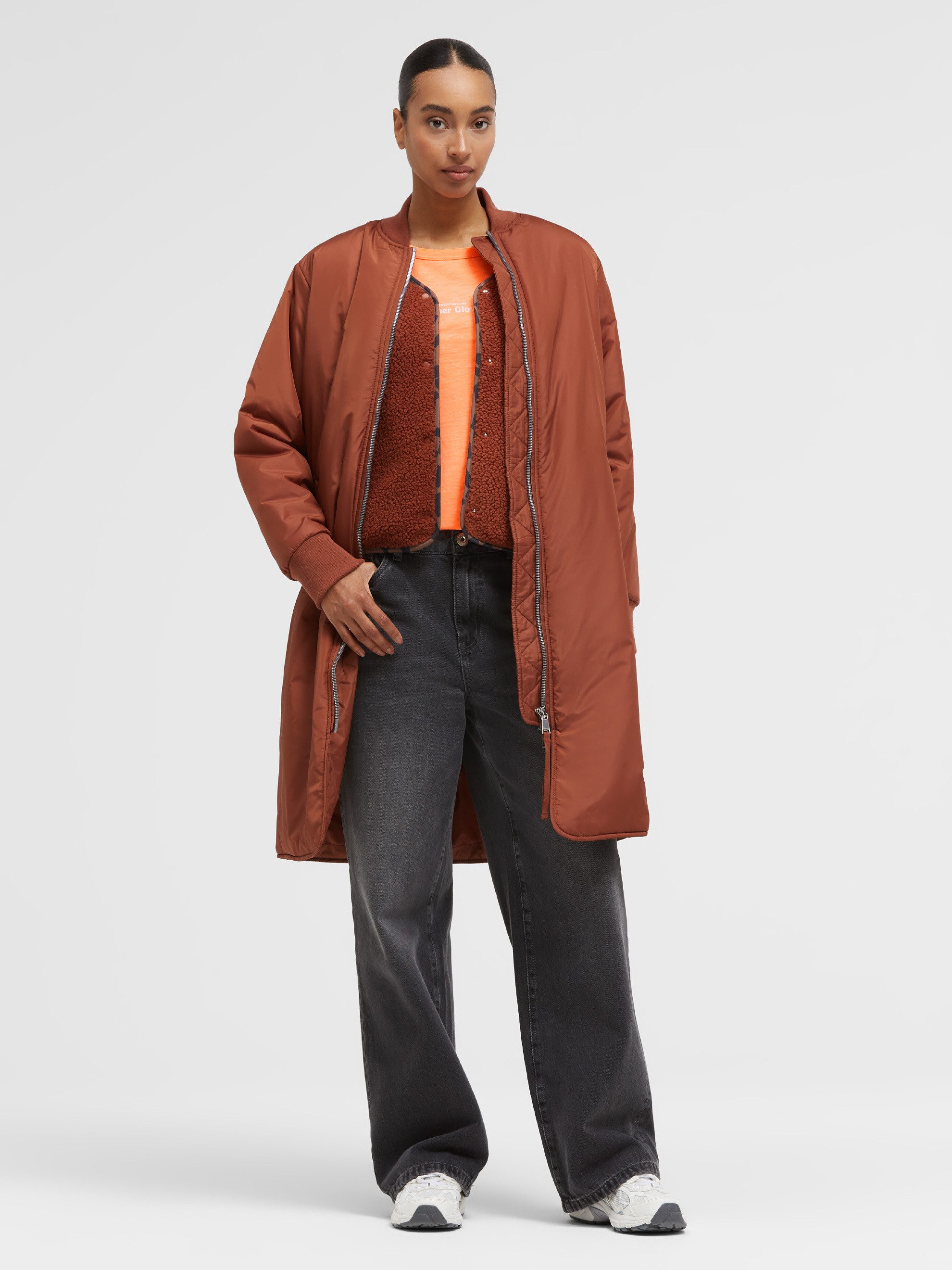 SENSES.THE LABEL Langjacke mit Zwei-Wege-Reißverschluss