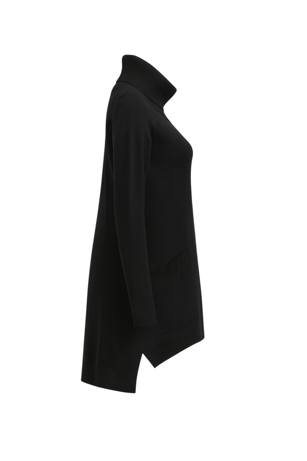 Mississhop Strickkleid Damen Strickkleid A-Linien Kleid mit Rollkragen und mit Taschen M.428