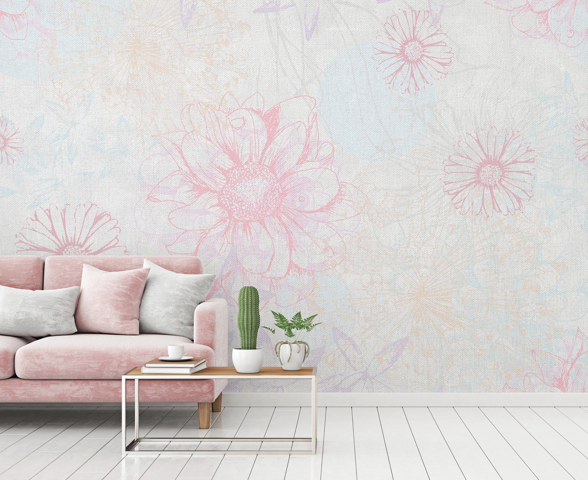 Architects Paper Fototapete Atelier 47 Flower Artwork 2, glatt, floral, (4 St), Vlies, Wand, Schräge, Decke