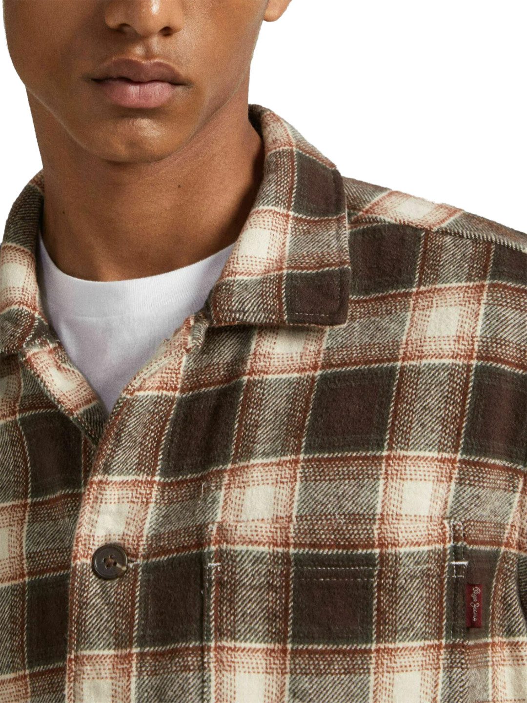 Pepe Jeans Langarmhemd Flanellhemd entspannte Passform - Chaendler Trail
