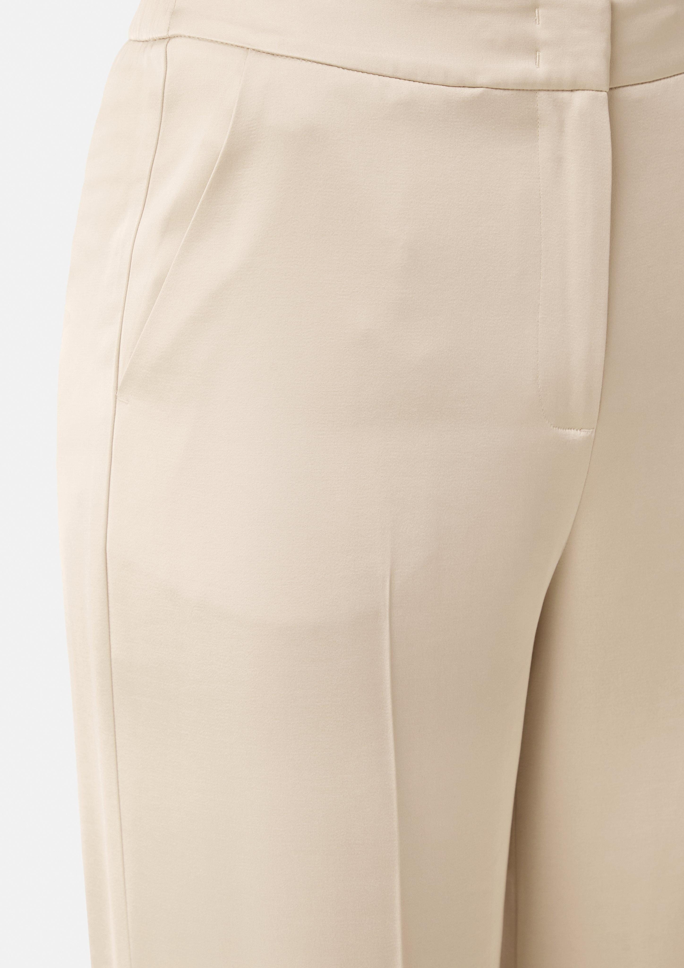 Comma Stoffhose Satinierte Wide-Leg-Hose mit Elastikbund günstig online kaufen