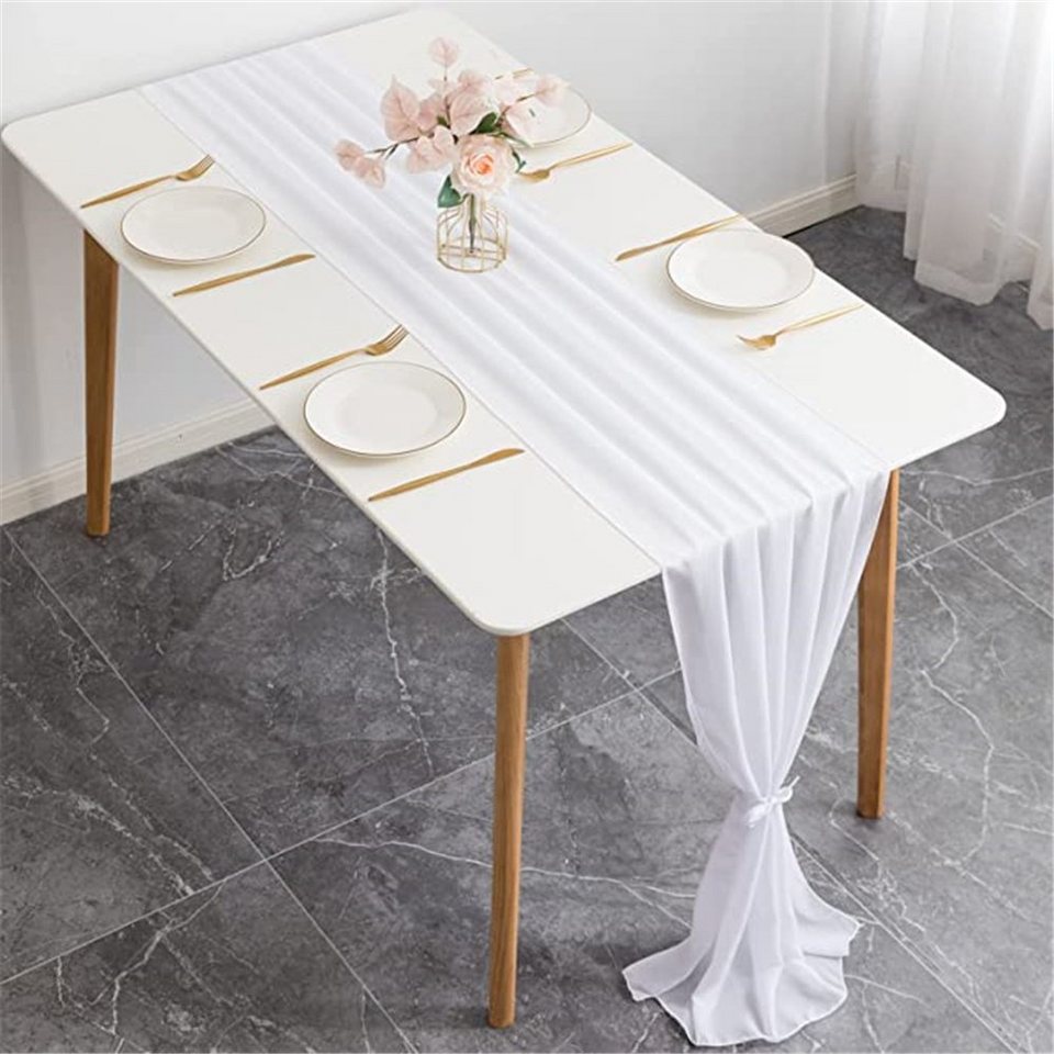 HAMÖWO Tischläufer Tischläufer Modern Chiffon Tischdeko Hochzeit  Tischdekoration 70*300cm