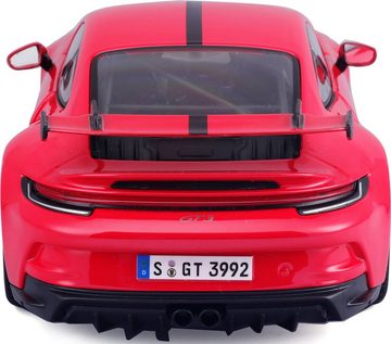 Maisto® Sammlerauto Porsche 911 GT3, ´23, rot mit Streifen, Maßstab 1:18