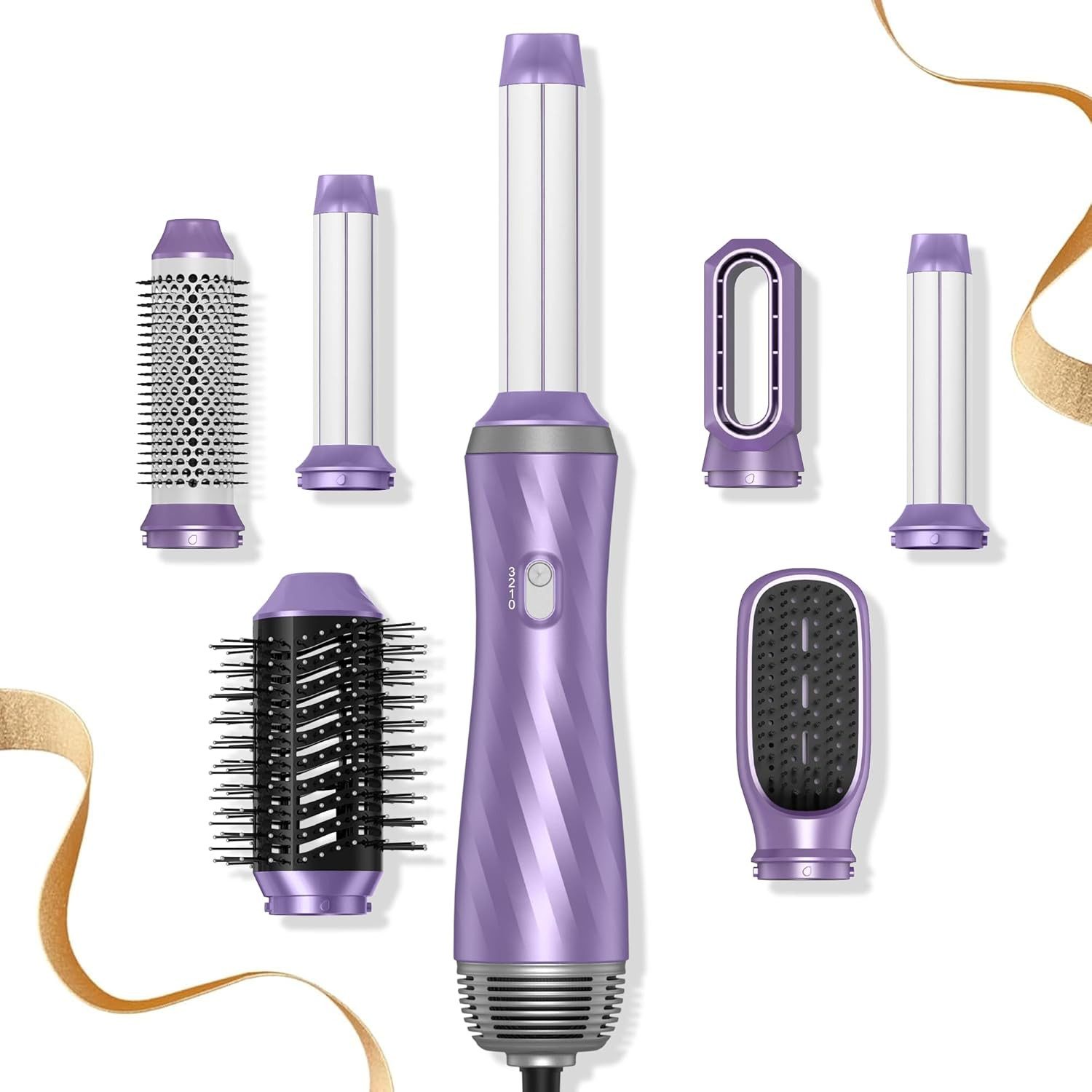 UKLISS Multihaarstyler 6-in-1 Heißluftstyler Warmluftbürste Lockenstab Glättbürste, Föhn Haartrockner mit Coanda-Effekt für vielseitiges Styling