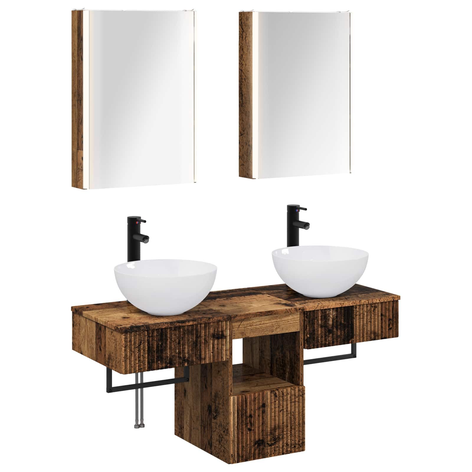 Gartenlounge-Set Badezimmerschrank-Set 5 pcs Altholz 43 x 11,5 x 60,5 cm