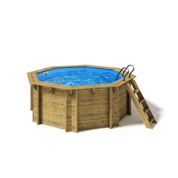 Paradies Pool Pool, Holzpool Kalea 354x118cm, Folie blau 0,8mm