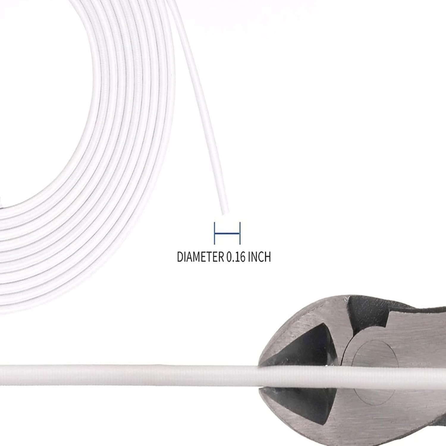 FELIXLEO Drahtseilklemme 2 m weißes Vorhangdrahtseil. 20 Vorhanghaken für Vorhangdrahtseil, (1St)