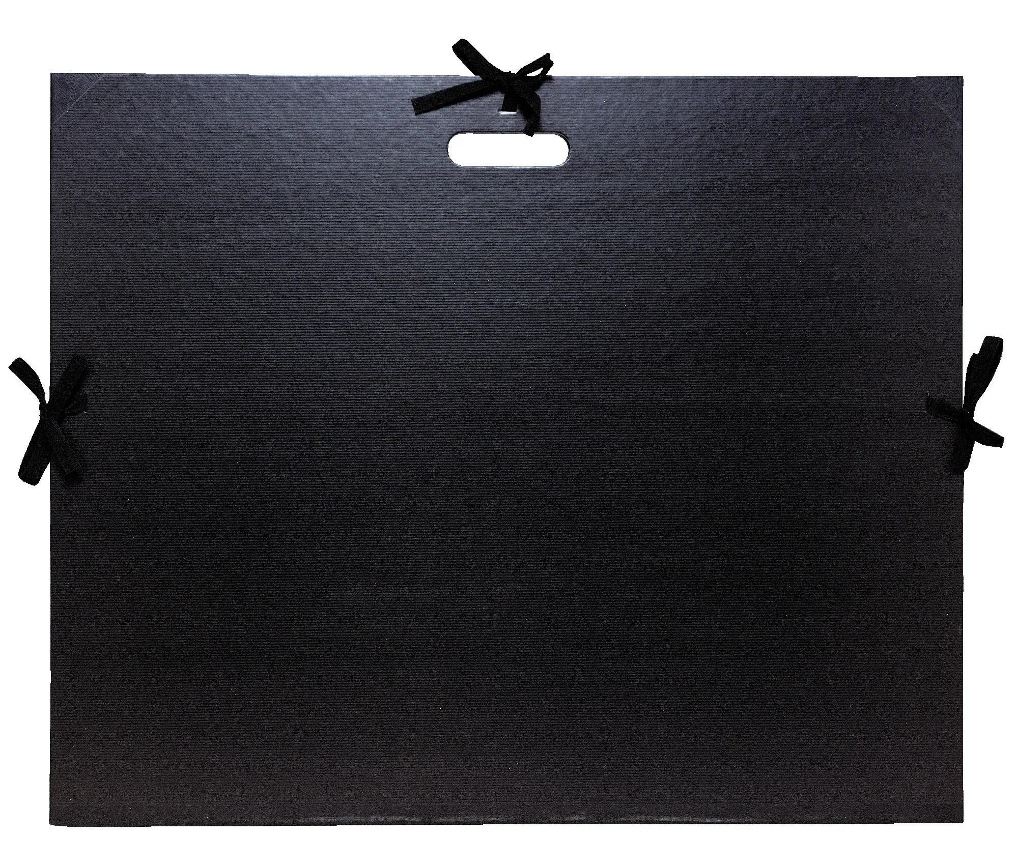 EXACOMPTA Schreibmappe Zeichenmappe Kraft Band Griff 59x72cm für 50x70cm Schwarz 538900UNISE, Zeichenmappen mit Handgriff und Schleife