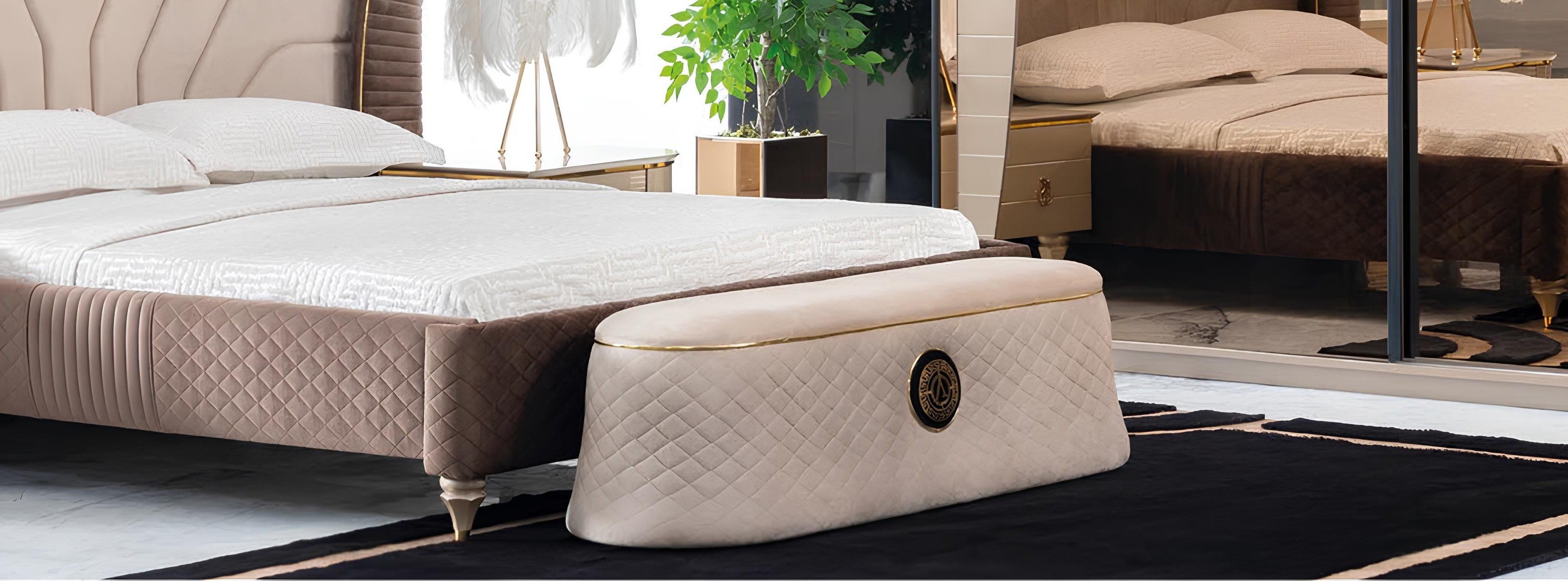 Xlmoebel Bettbank Holz Sitzbank Hocker Stuhl Fußhocker für Schlafzimmer und Flur, Made in Europa