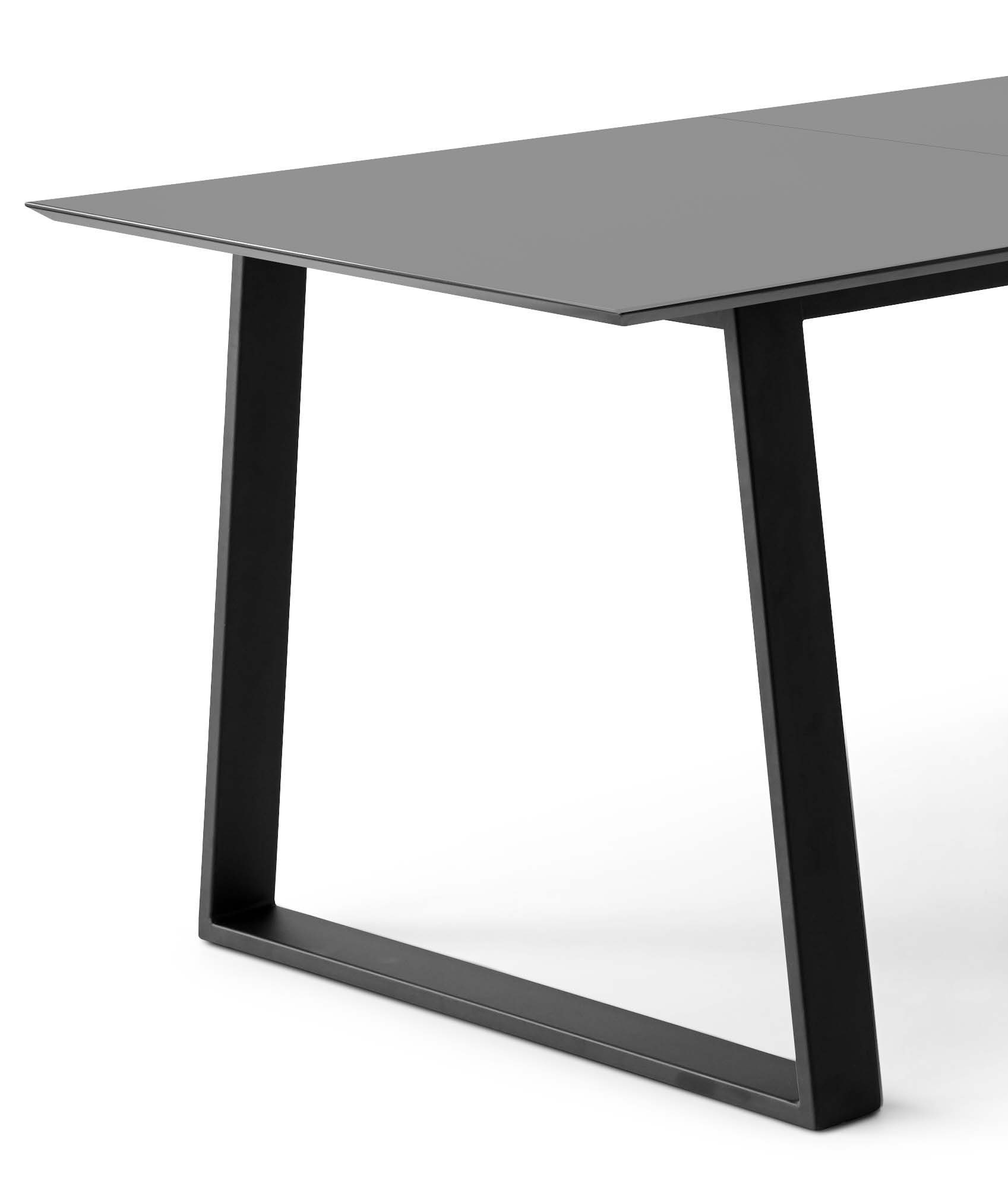 Hammel Furniture Esstisch Meza by 2 Hammel, Graphit Einlegeplatten rechteckige Metallgestell, MDF, Trapez Tischplatte