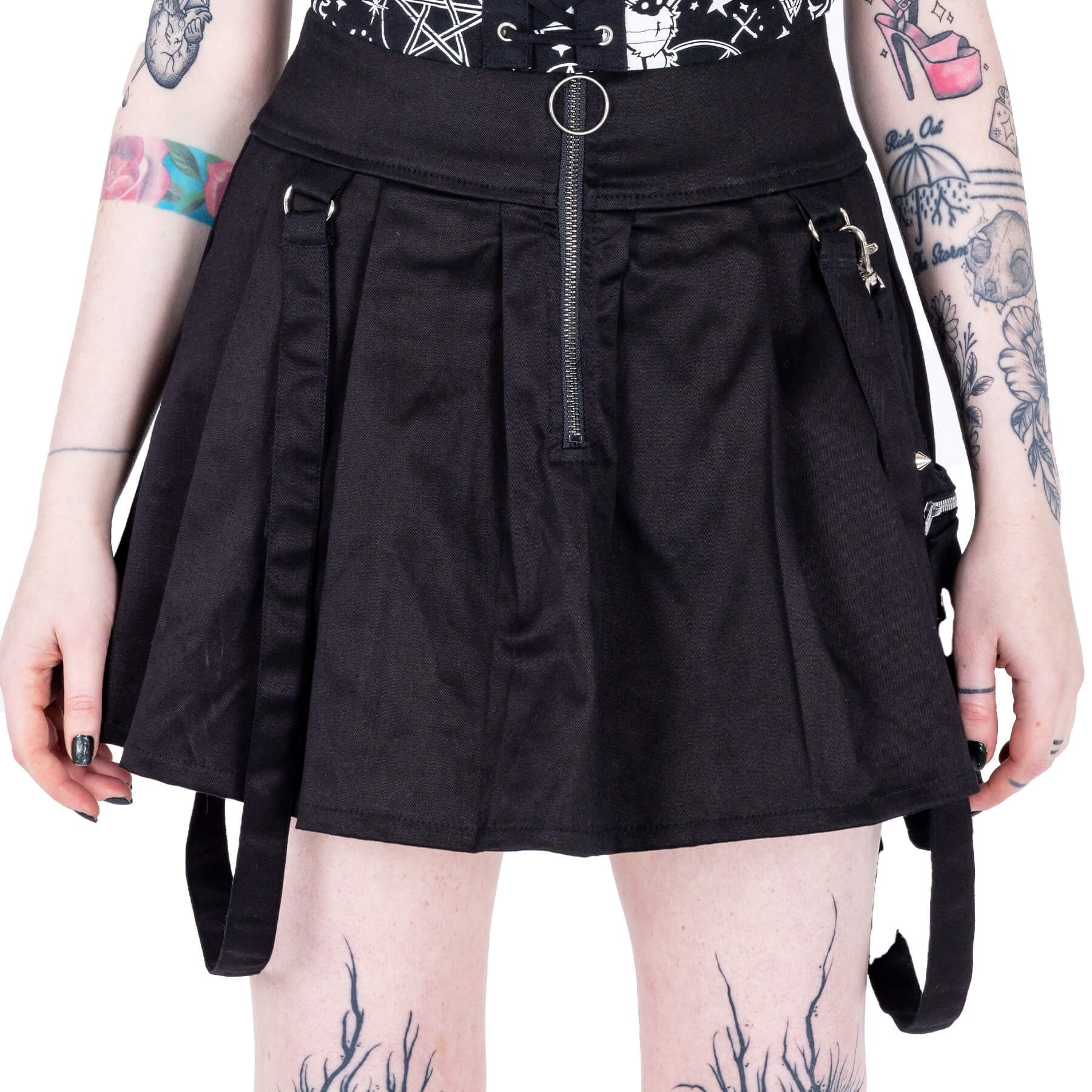 Chemical Black Plisseerock Eseld Punk Gothic günstig online kaufen