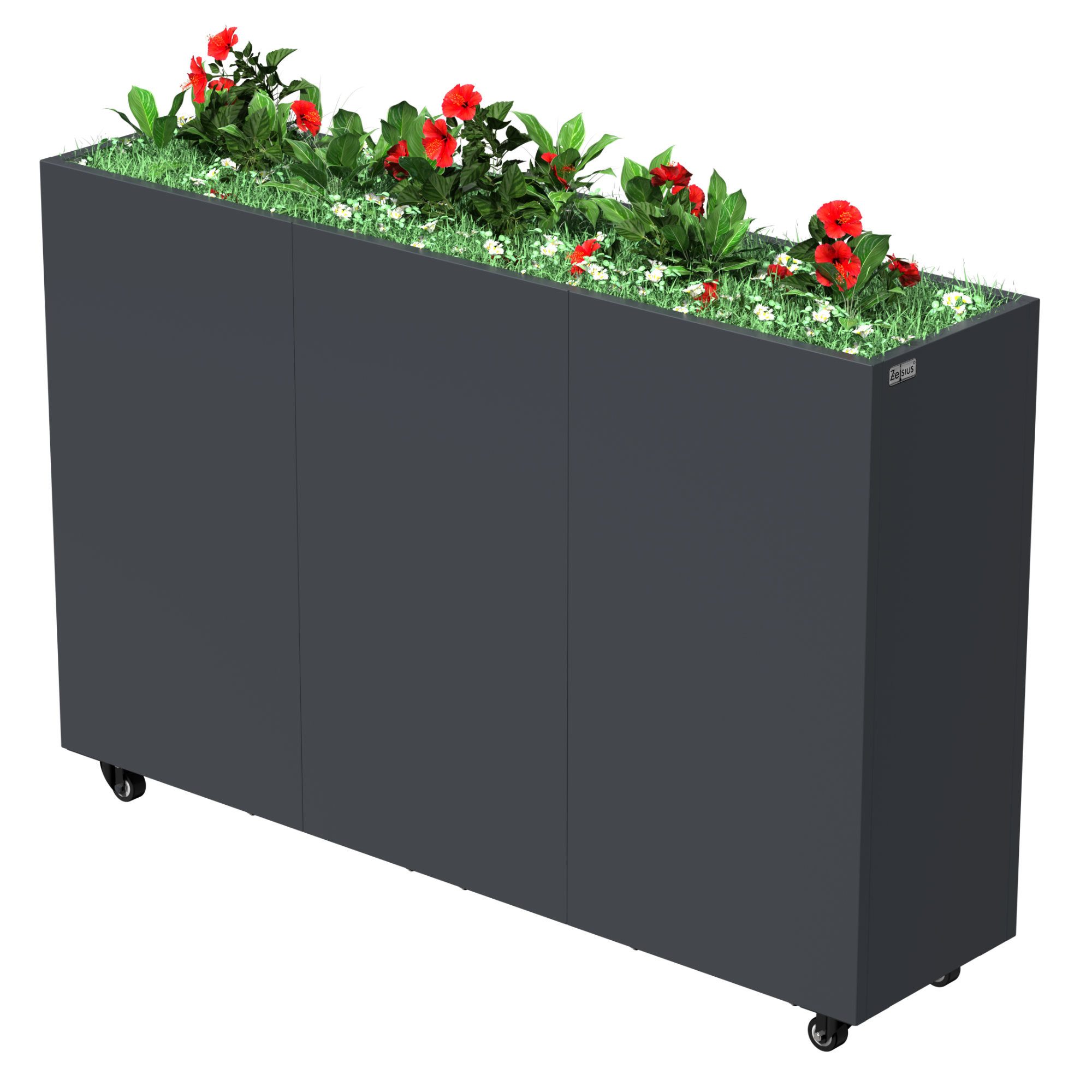 Zelsius Hochbeet Zelsius Hochbeet verzinkter Stahl mit Rollen 120 x 30 x 80 cm